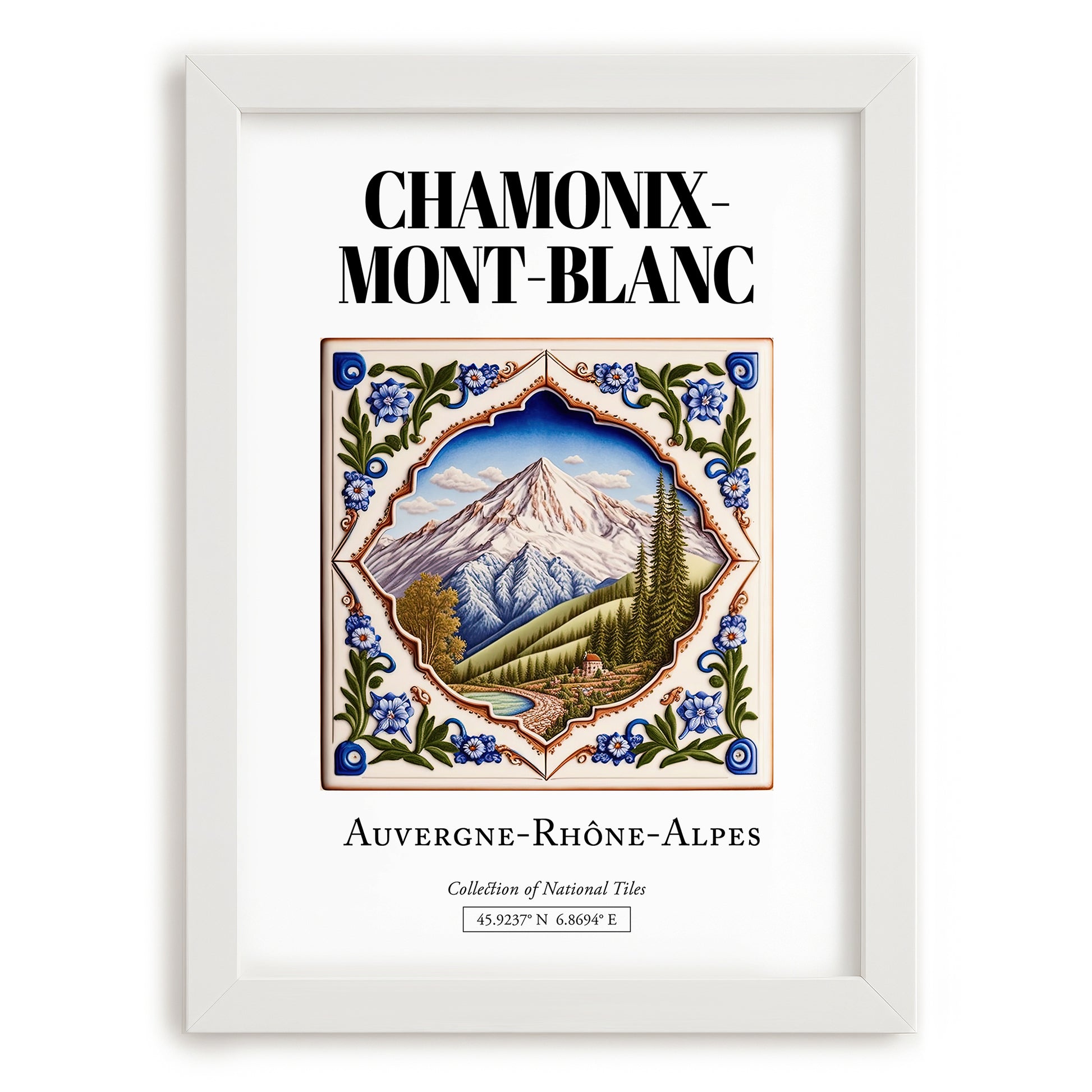 Chamonix-mont-blanc, France – Travel Wall Art, placed in minimal white frame