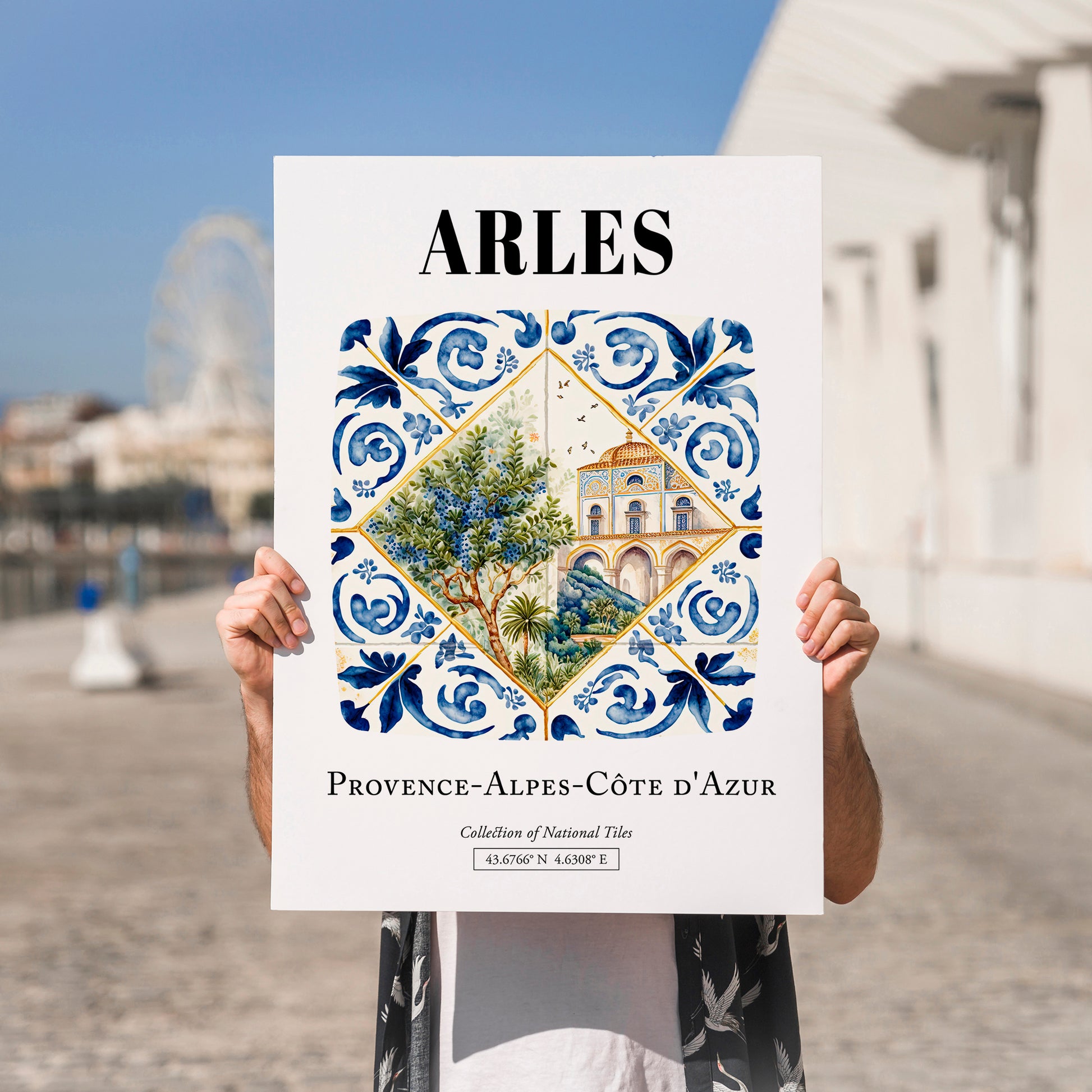 Arles, France – Travel Poster, no-text version framed in wood