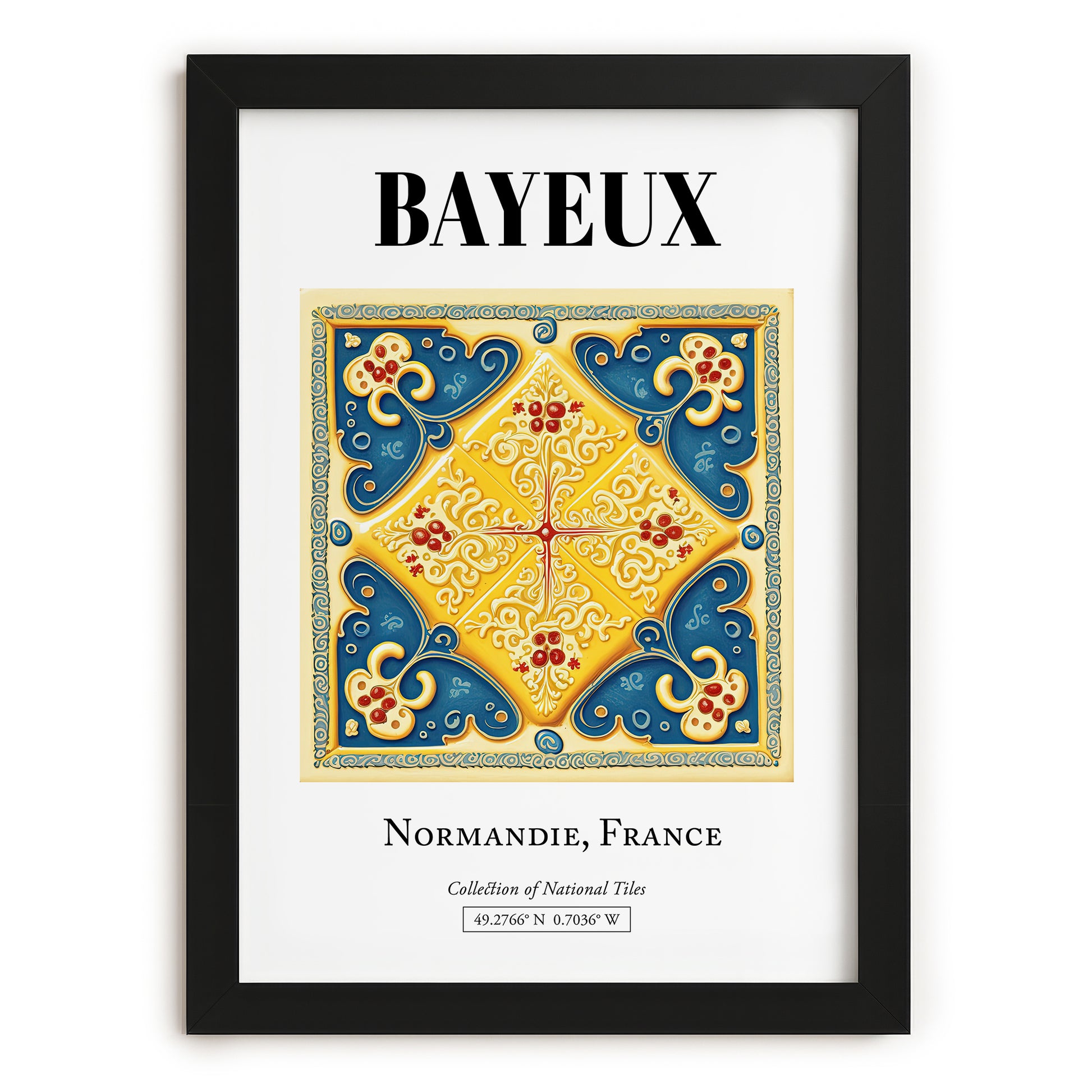 Bayeux, France – Wanderlust Wall Decor, in sleek black frame