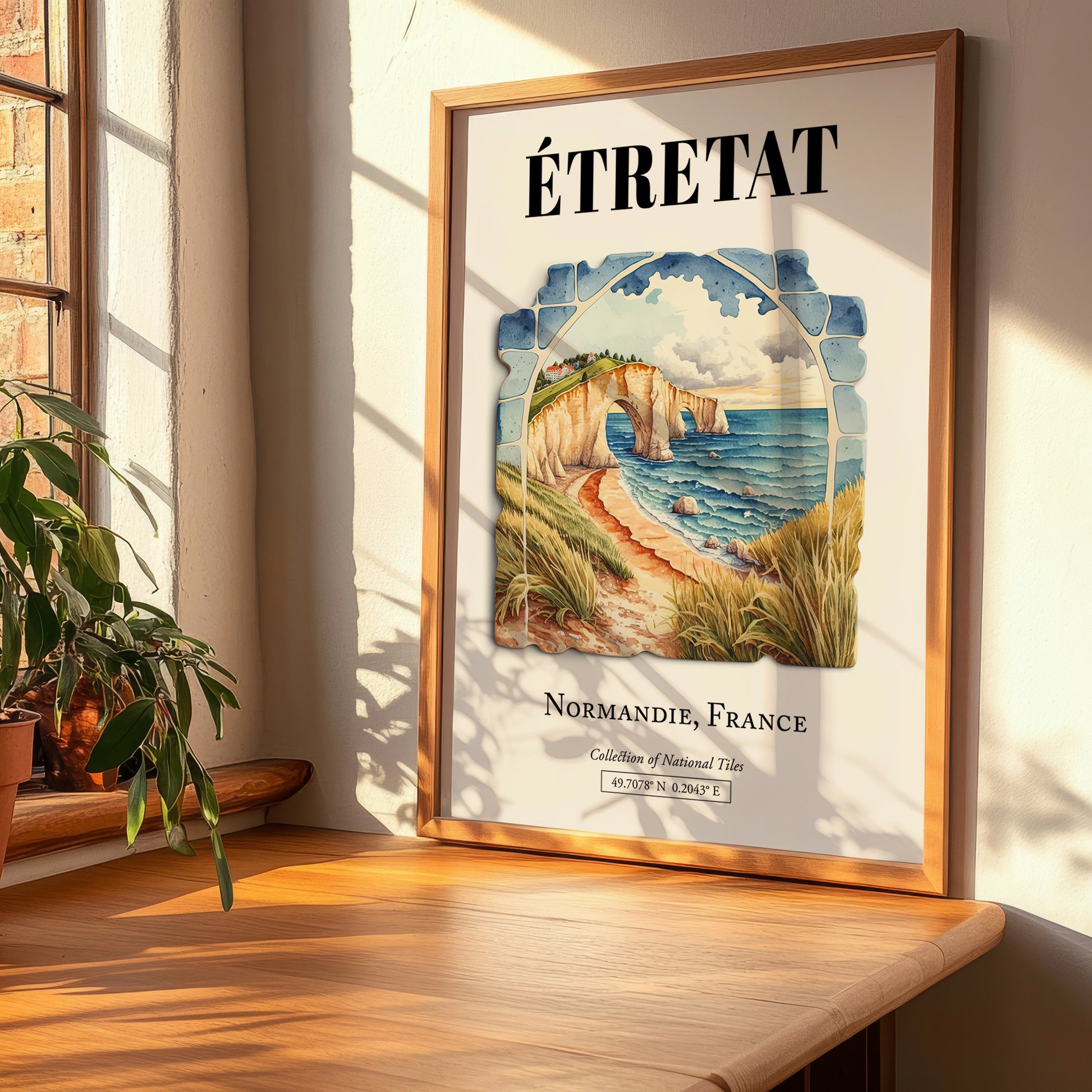 Étretat, France – Minimalist Travel Print, clean layout with no caption