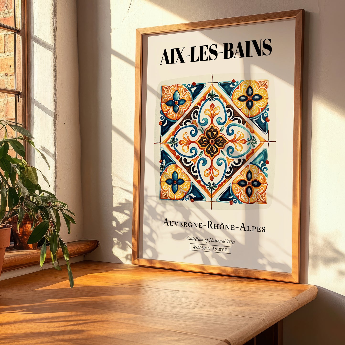 Aix-les-bains, France – Travel Print, clean layout with no caption