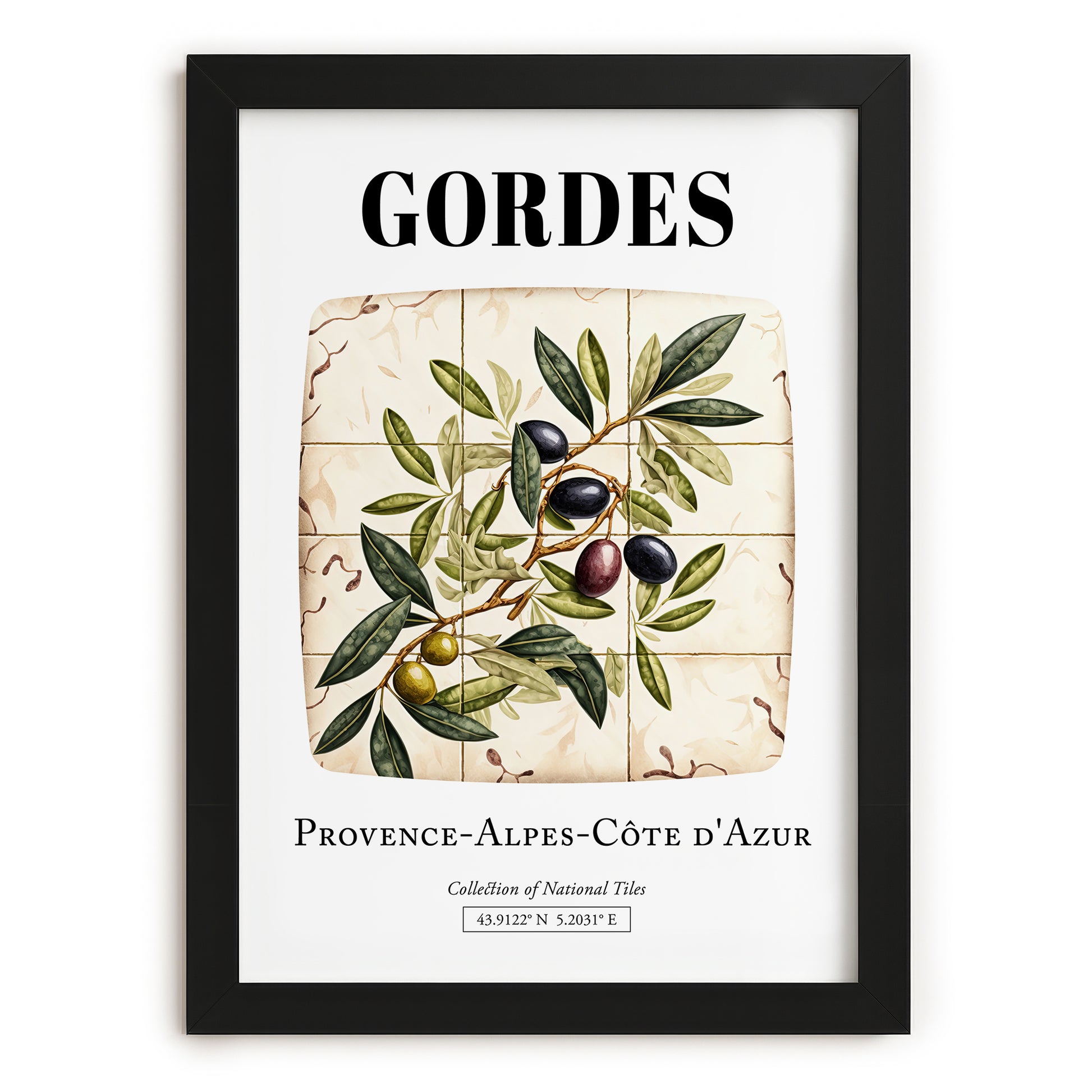Gordes, France – Travel Poster, in sleek black frame