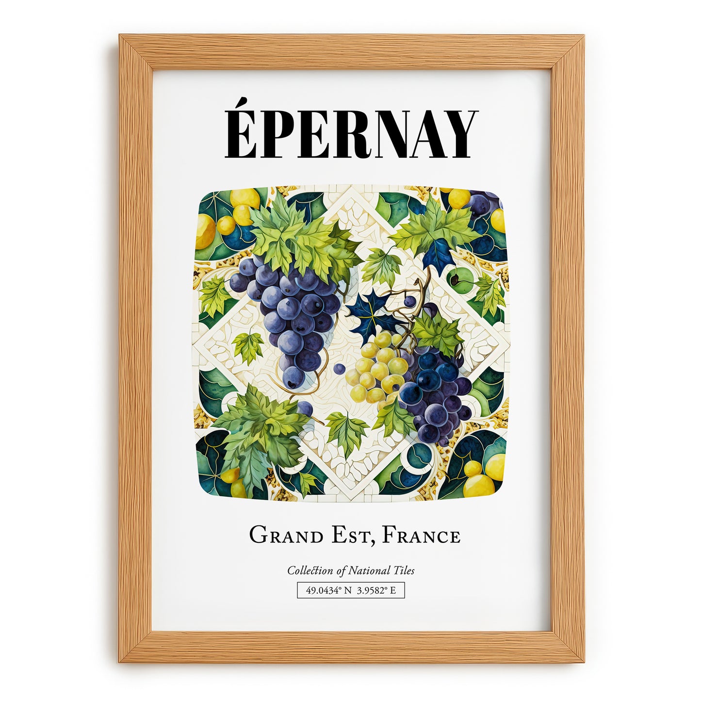 Épernay, France – Travel Print, set in oak frame
