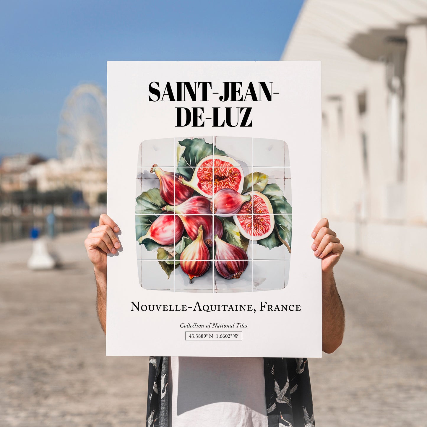 Saint-jean-de-luz, France – Vintage Travel Poster, no-text version framed in wood