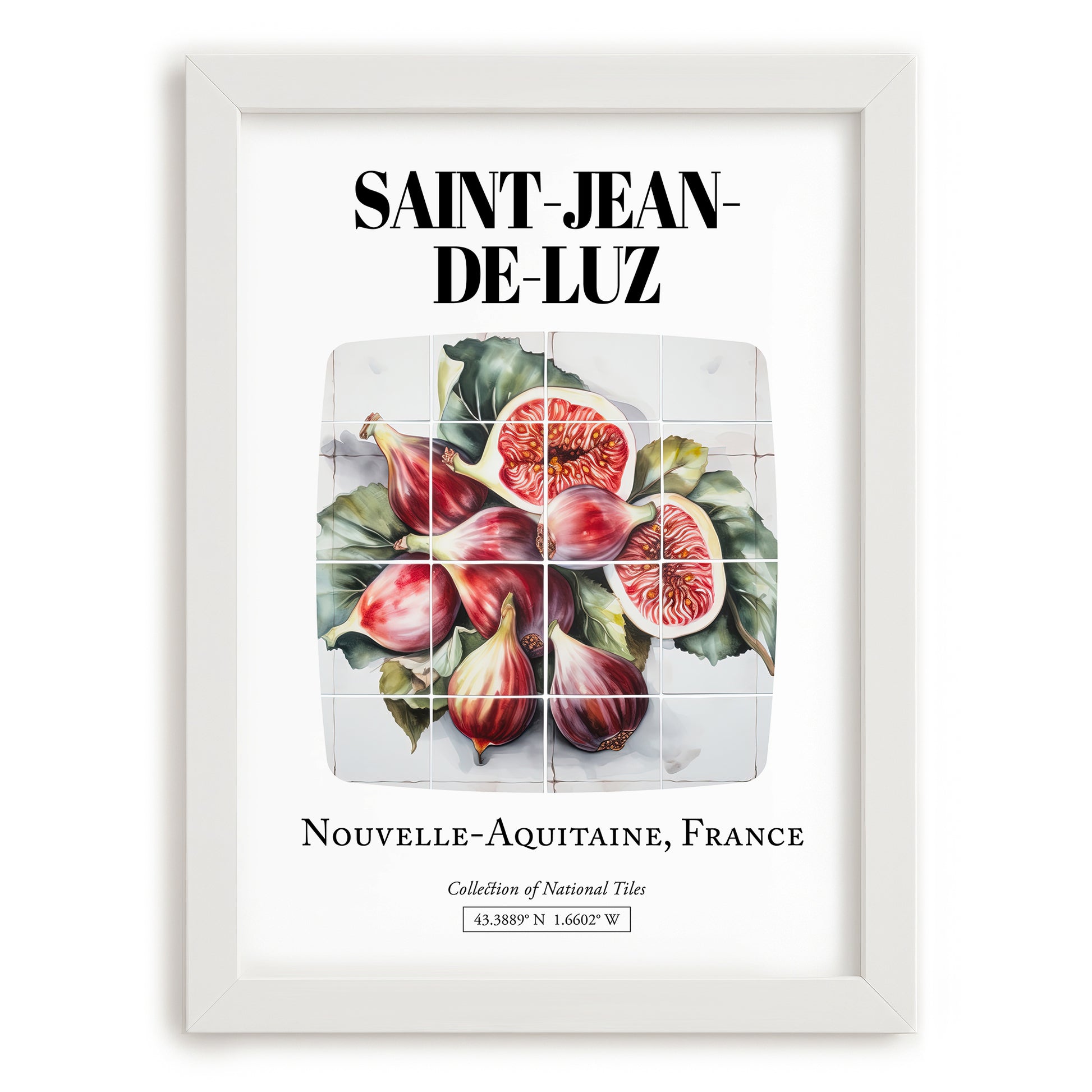 Saint-jean-de-luz, France – Vintage Travel Poster, placed in minimal white frame
