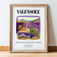 Valensole, France – Illustrated Travel Poster, in wooden frame leaning on the floor