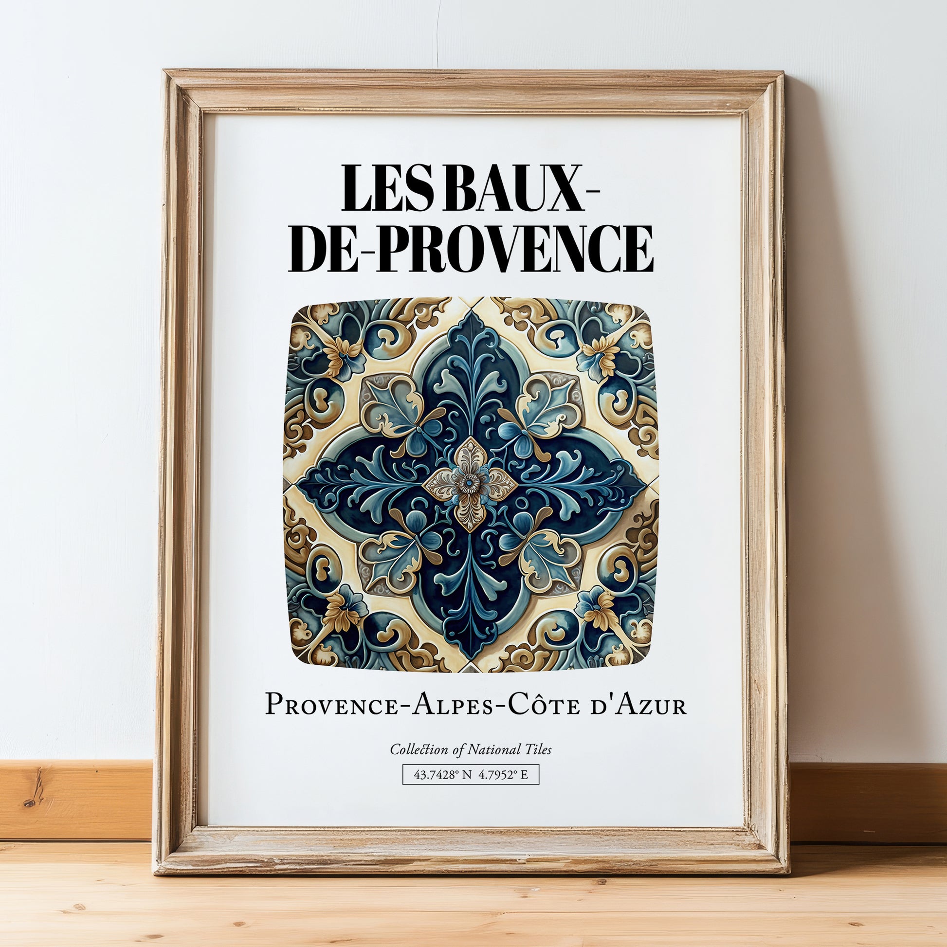 Les Baux-de-provence, France – Dream Destination Decor, in wooden frame leaning on the floor