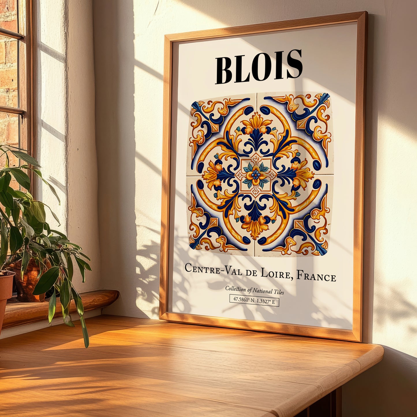 Blois, France – Travel Poster, clean layout with no caption
