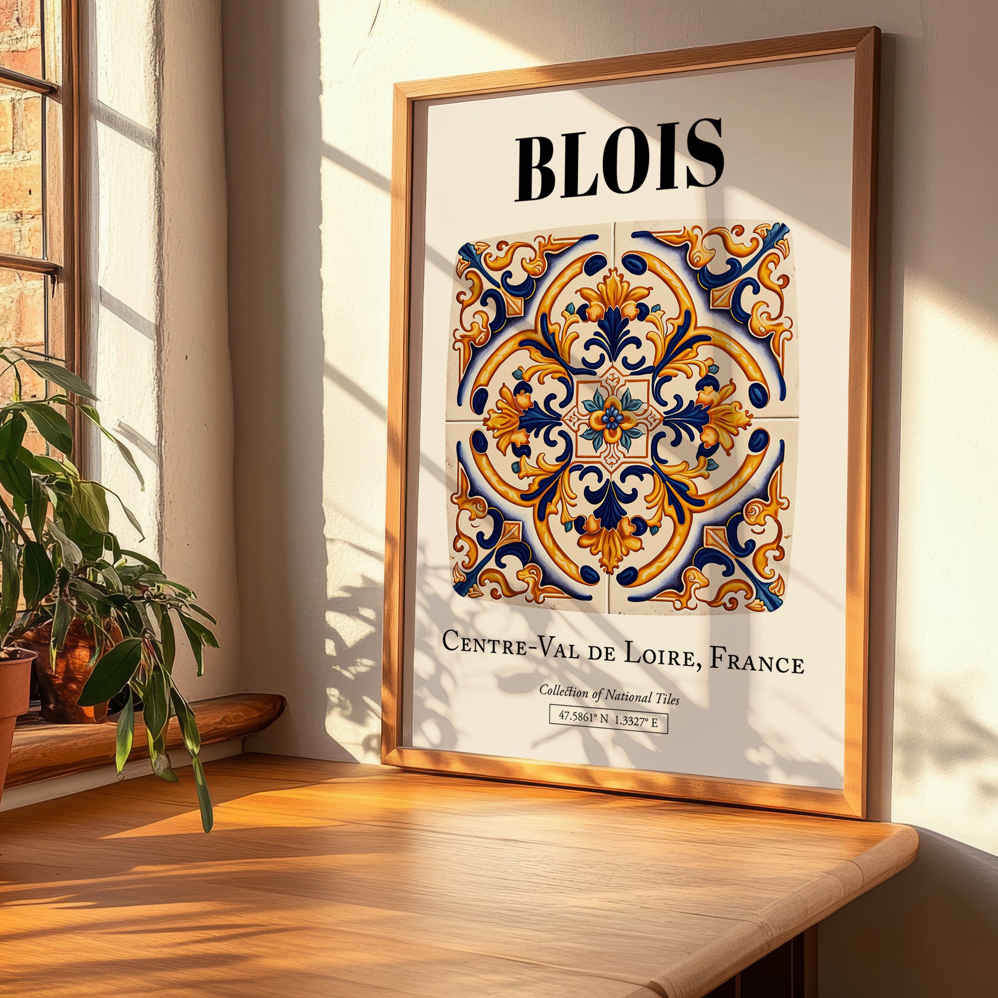 Blois, France – Travel Poster, clean layout with no caption