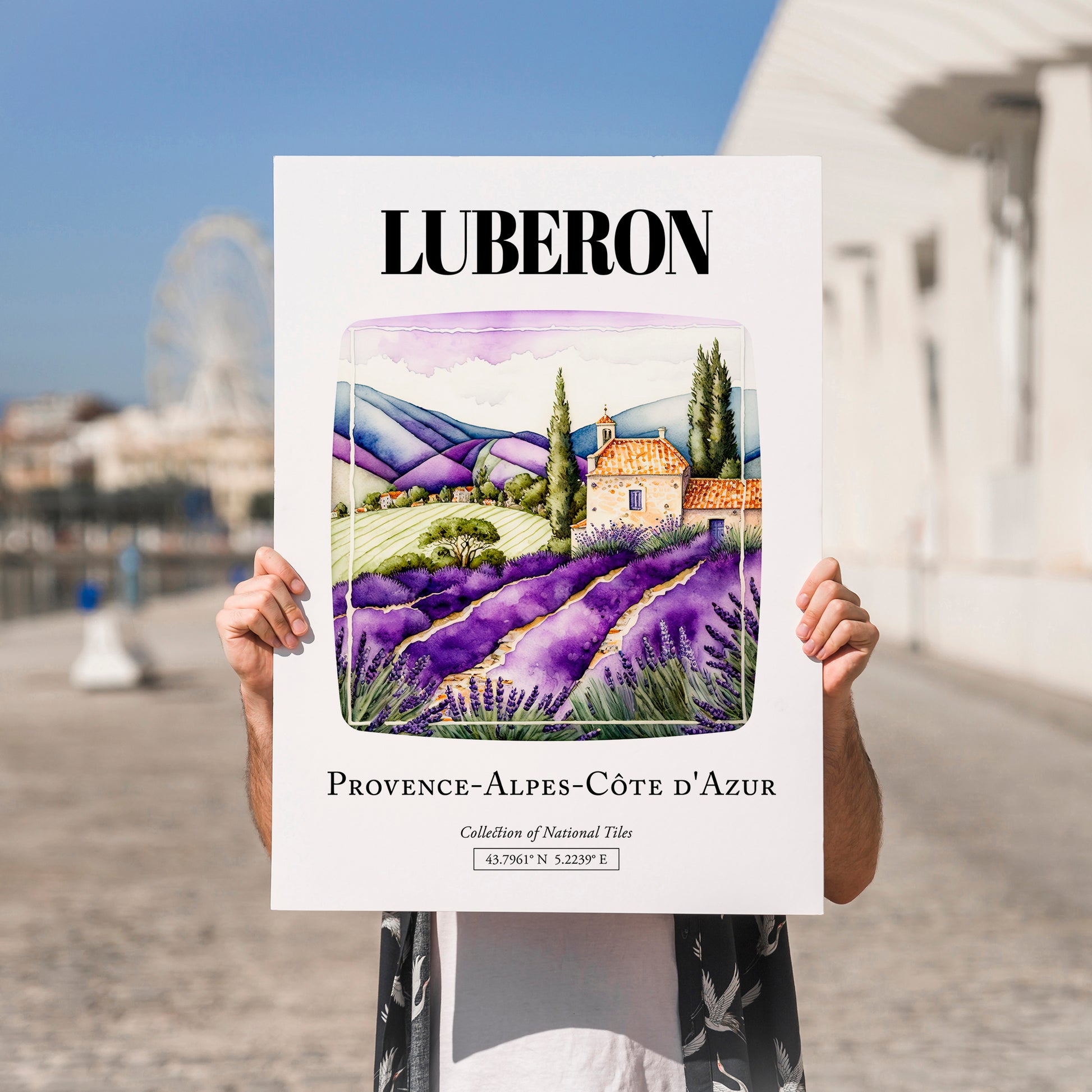 Luberon, France – Travel Print, no-text version framed in wood