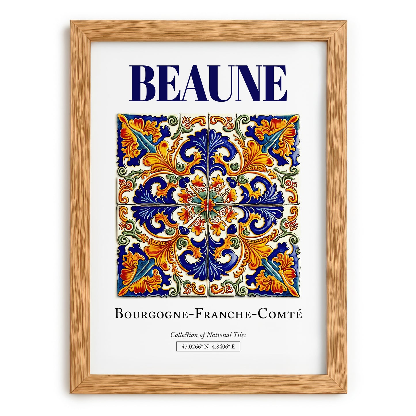 Beaune, France – Travel Wall Art, set in oak frame