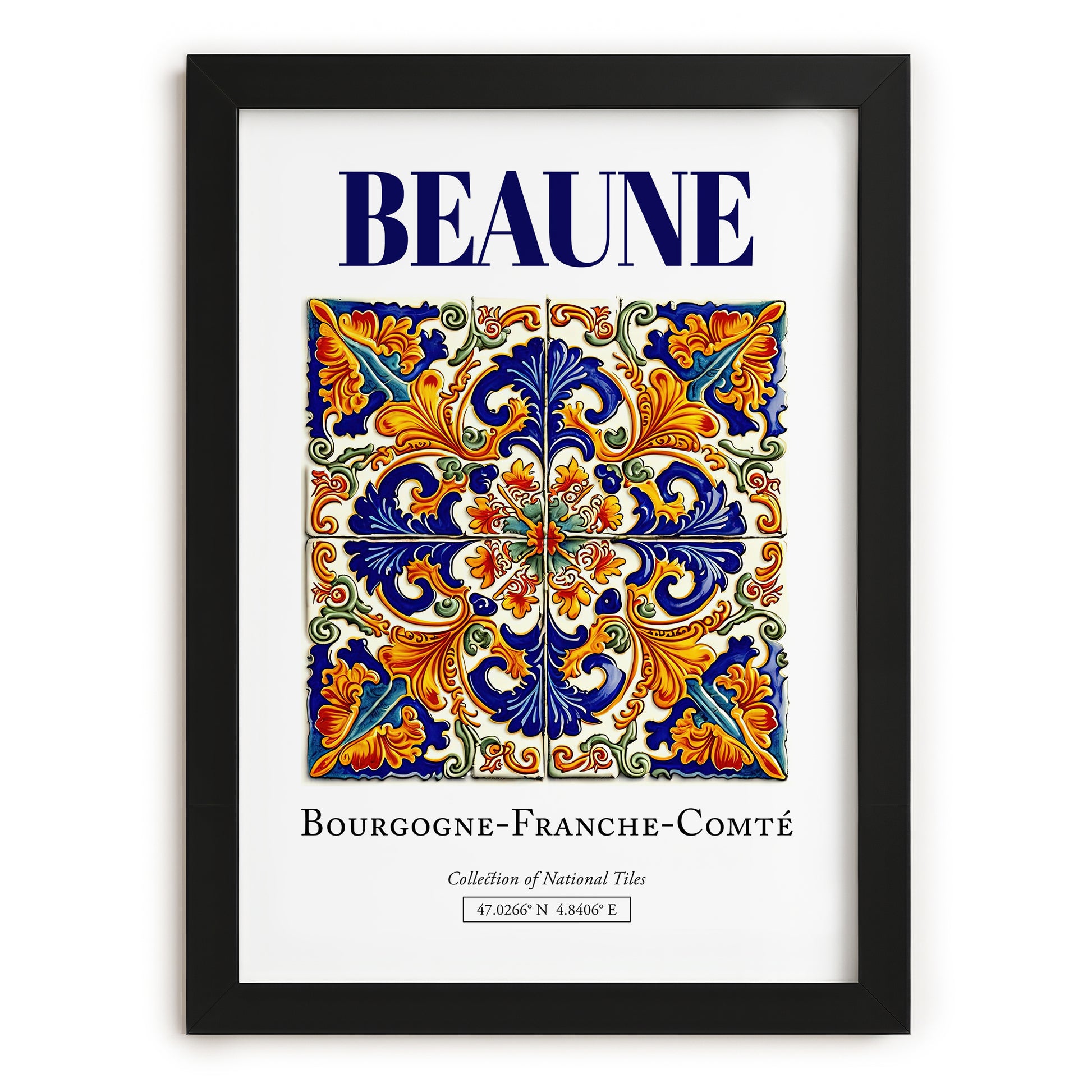 Beaune, France – Travel Wall Art, in sleek black frame