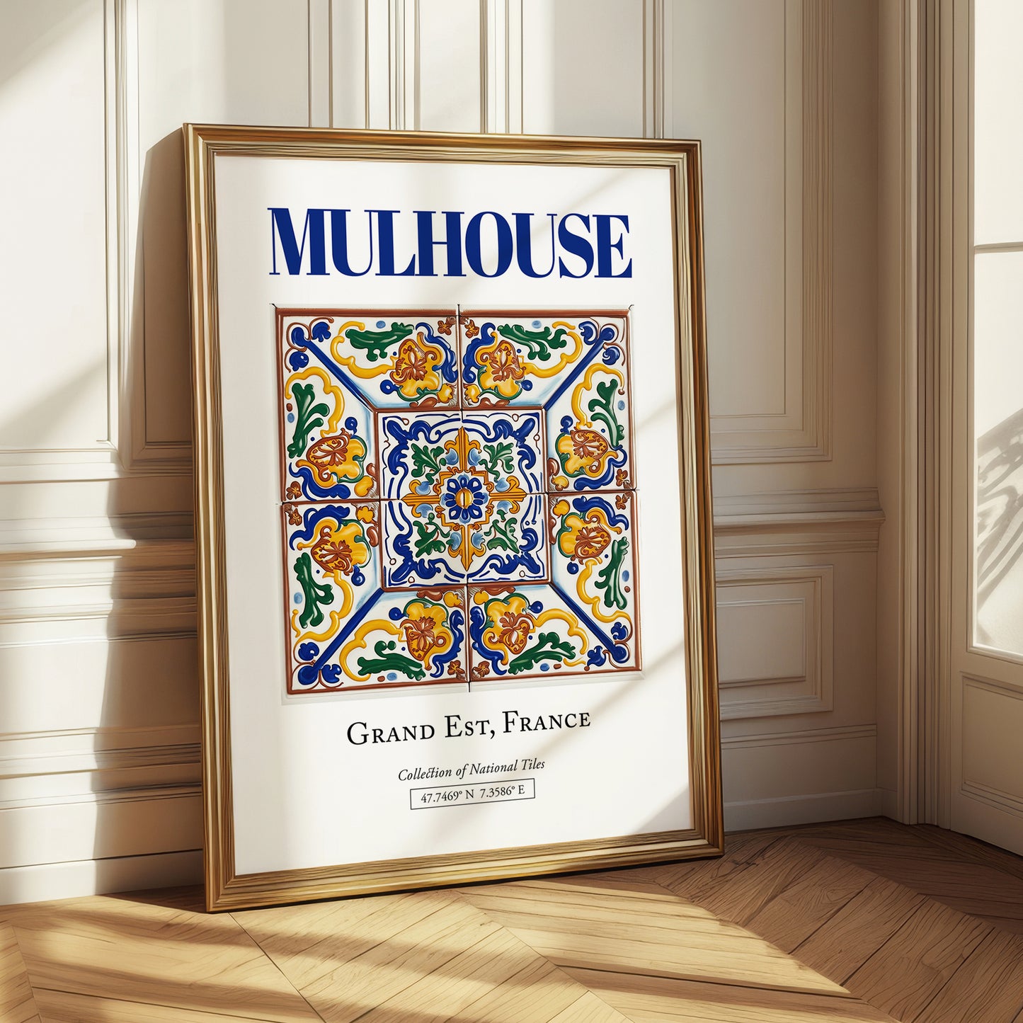 Mulhouse, France – Travel Poster, styled in a charming Paris street view