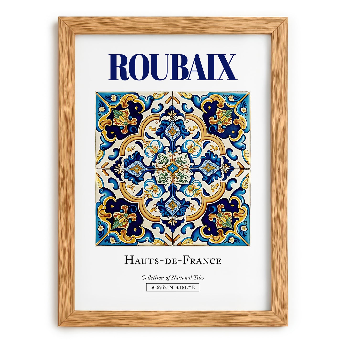 Roubaix, France – Dream Destination Decor, set in oak frame