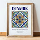 Dunkirk, France – Retro Travel Poster, in wooden frame leaning on the floor