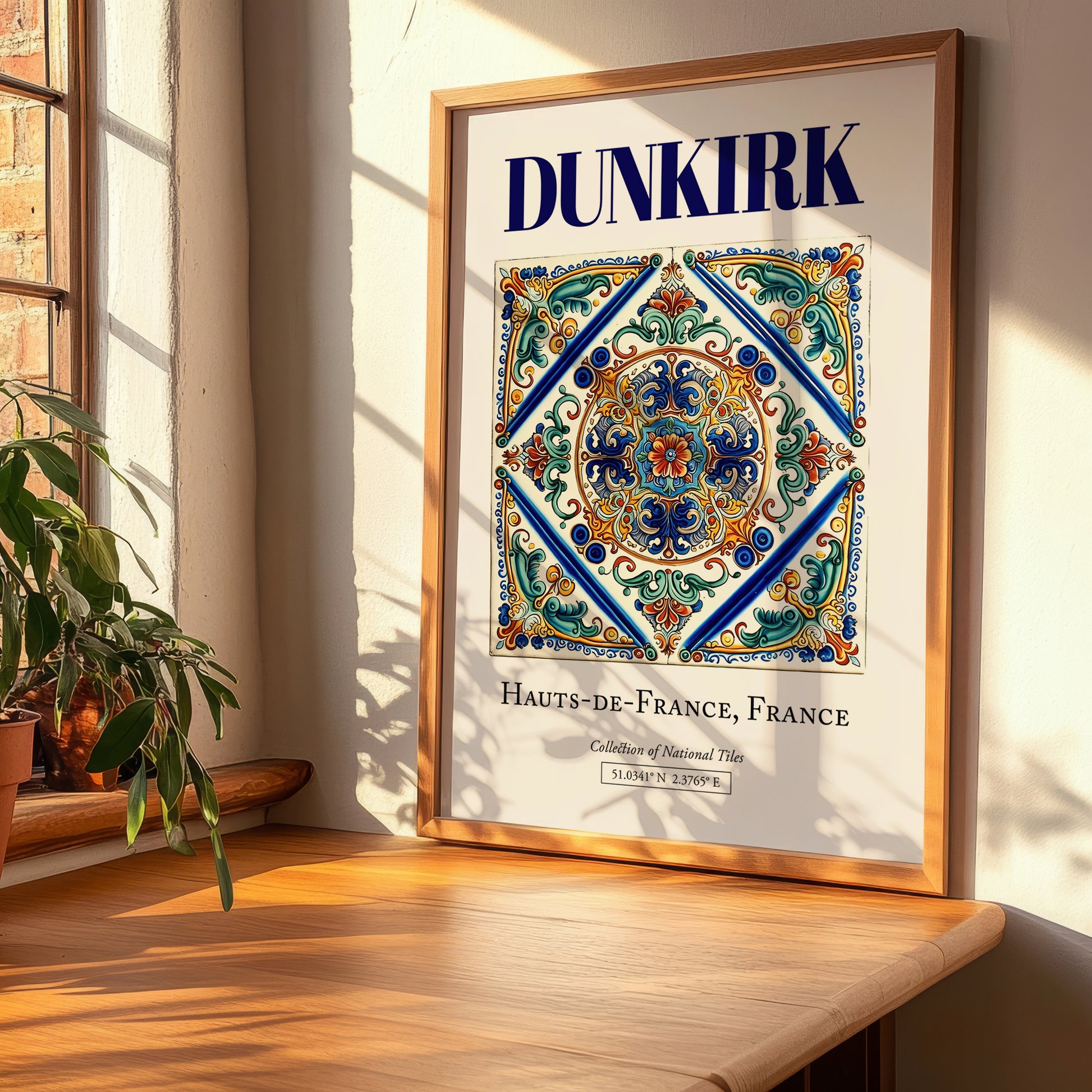 Dunkirk, France – Retro Travel Poster, clean layout with no caption
