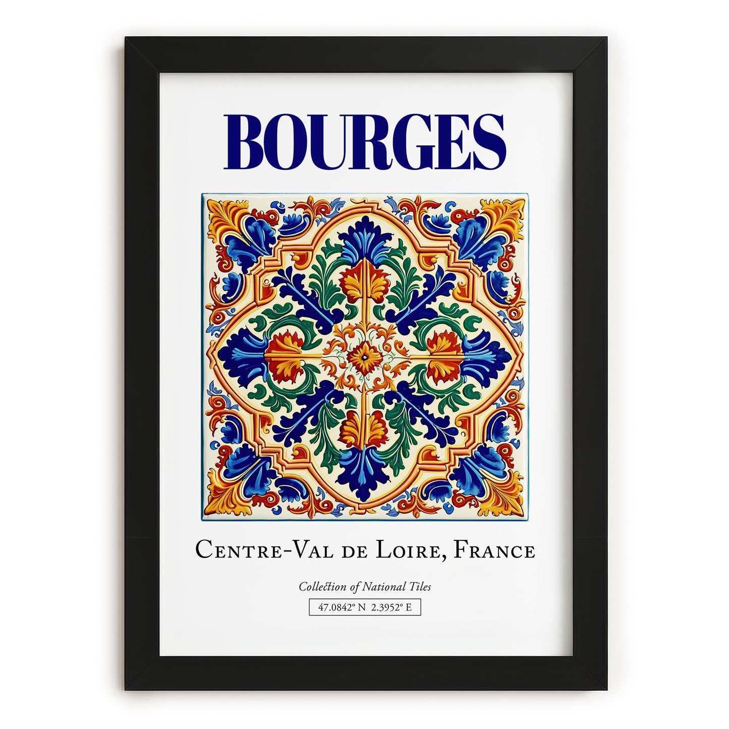 Bourges, France – Travel Wall Art, in sleek black frame