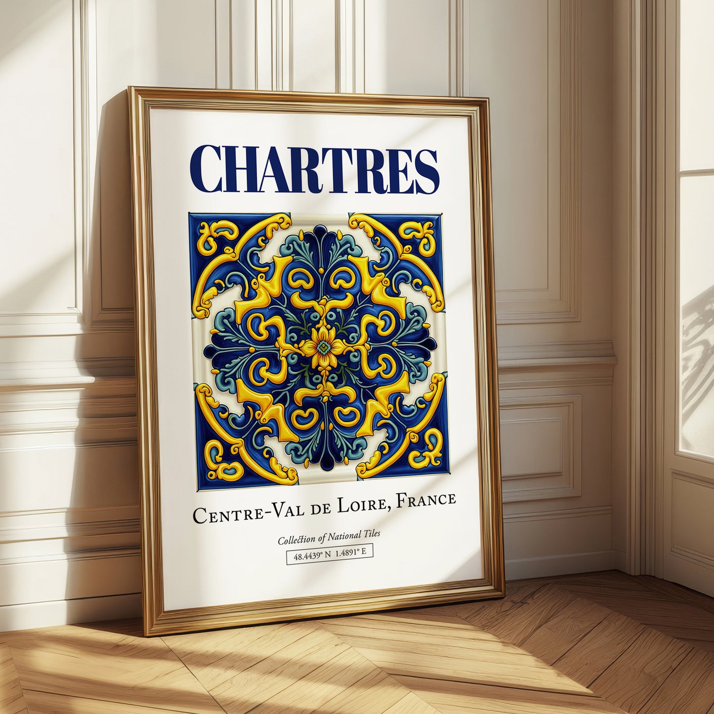 Chartres, France – Travel Poster, styled in a charming Paris street view