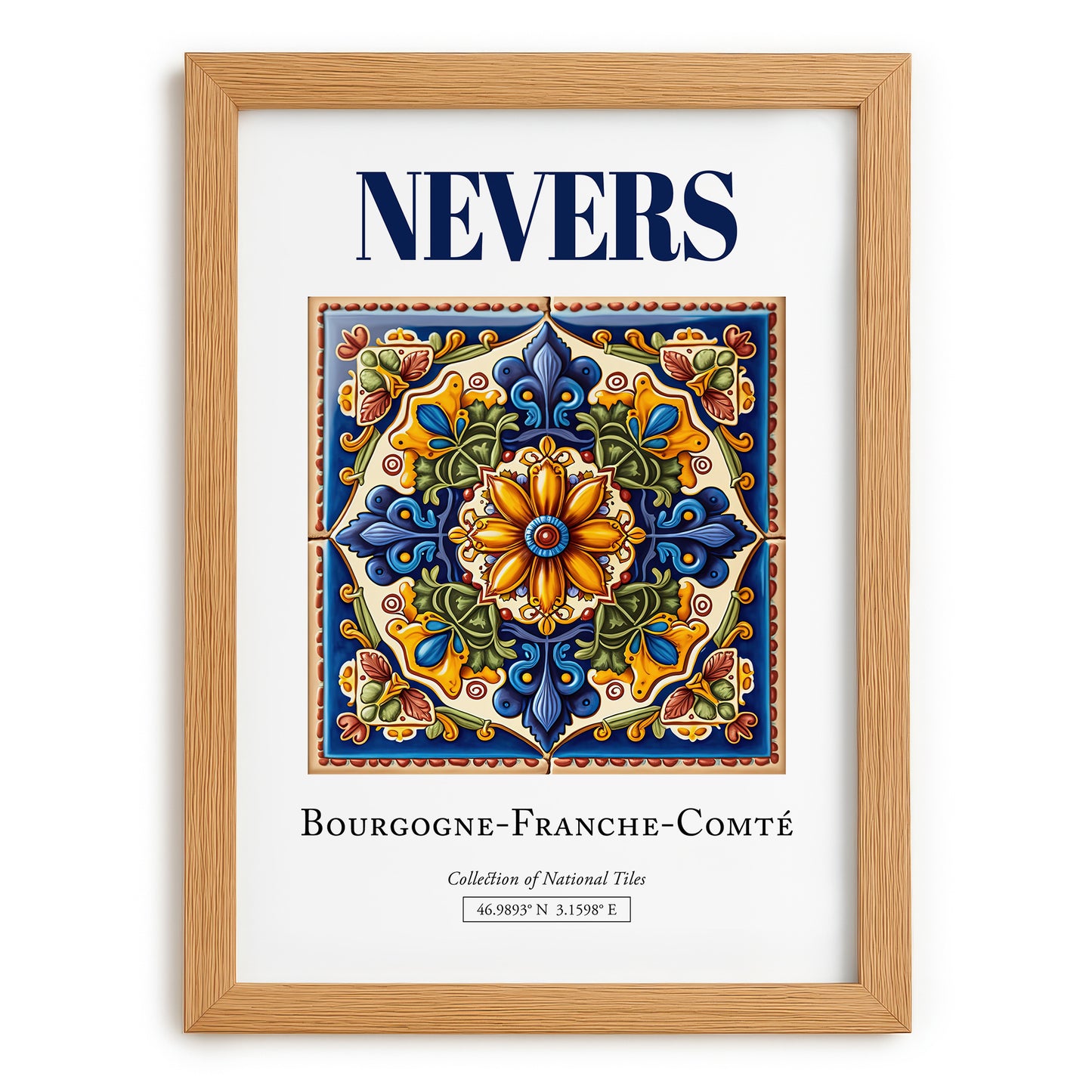 Nevers, France – Away From Home Poster, set in oak frame