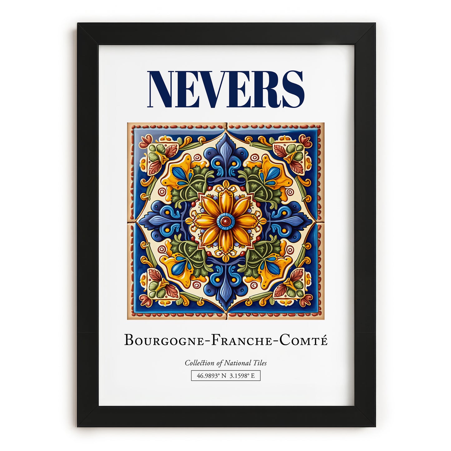 Nevers, France – Away From Home Poster, in sleek black frame