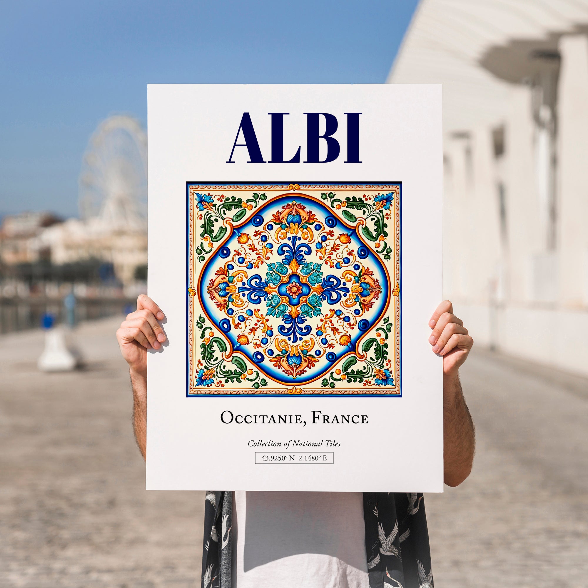 Albi, France – Travel Print, no-text version framed in wood