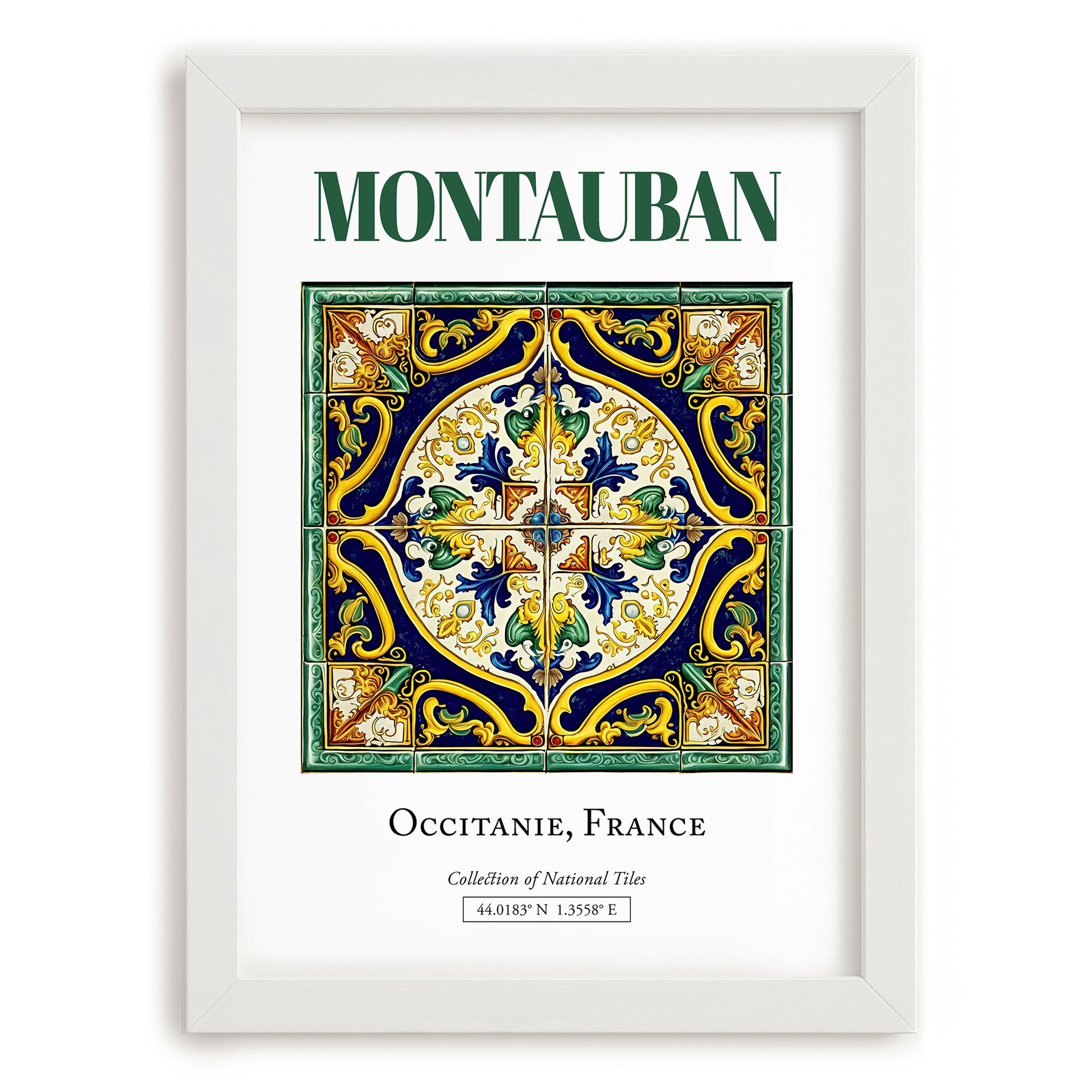 Montauban, France – Global Wall Art, placed in minimal white frame