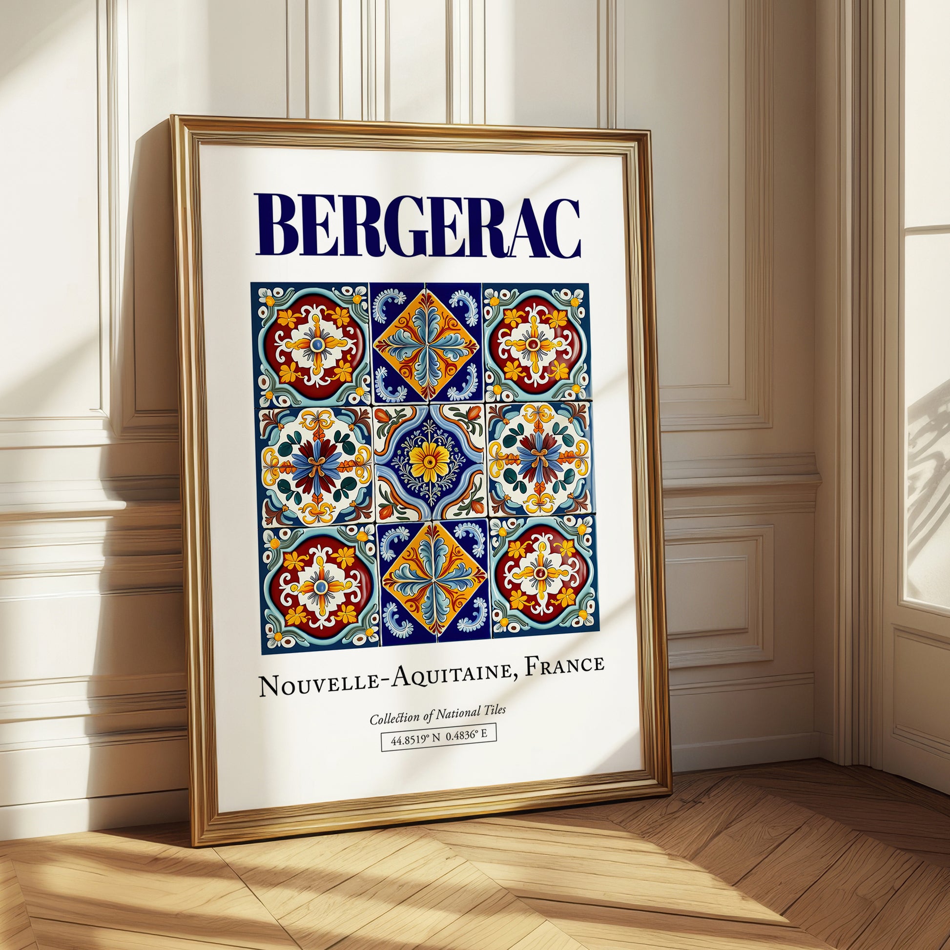 Bergerac, France – Travel Poster, styled in a charming Paris street view