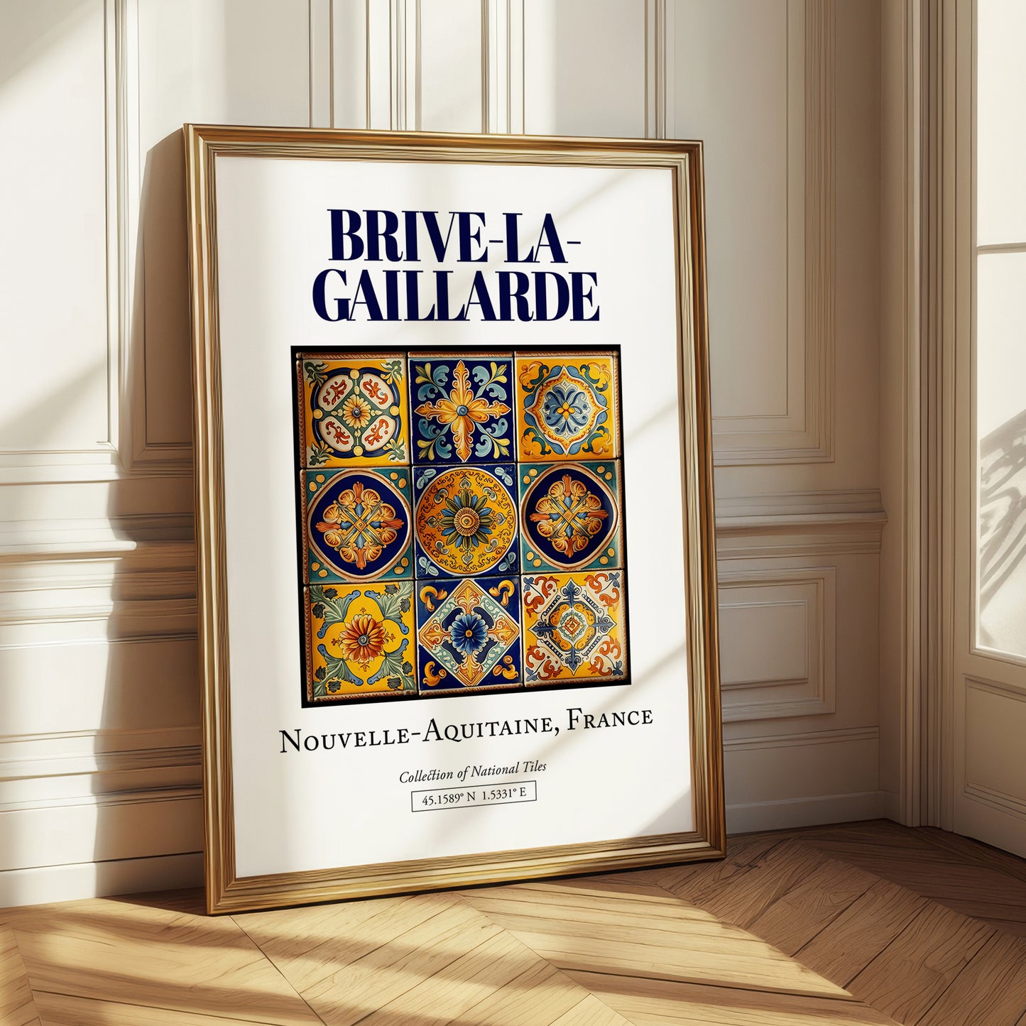 Brive-la-Gaillarde, France – Travel Print, styled in a charming Paris street view