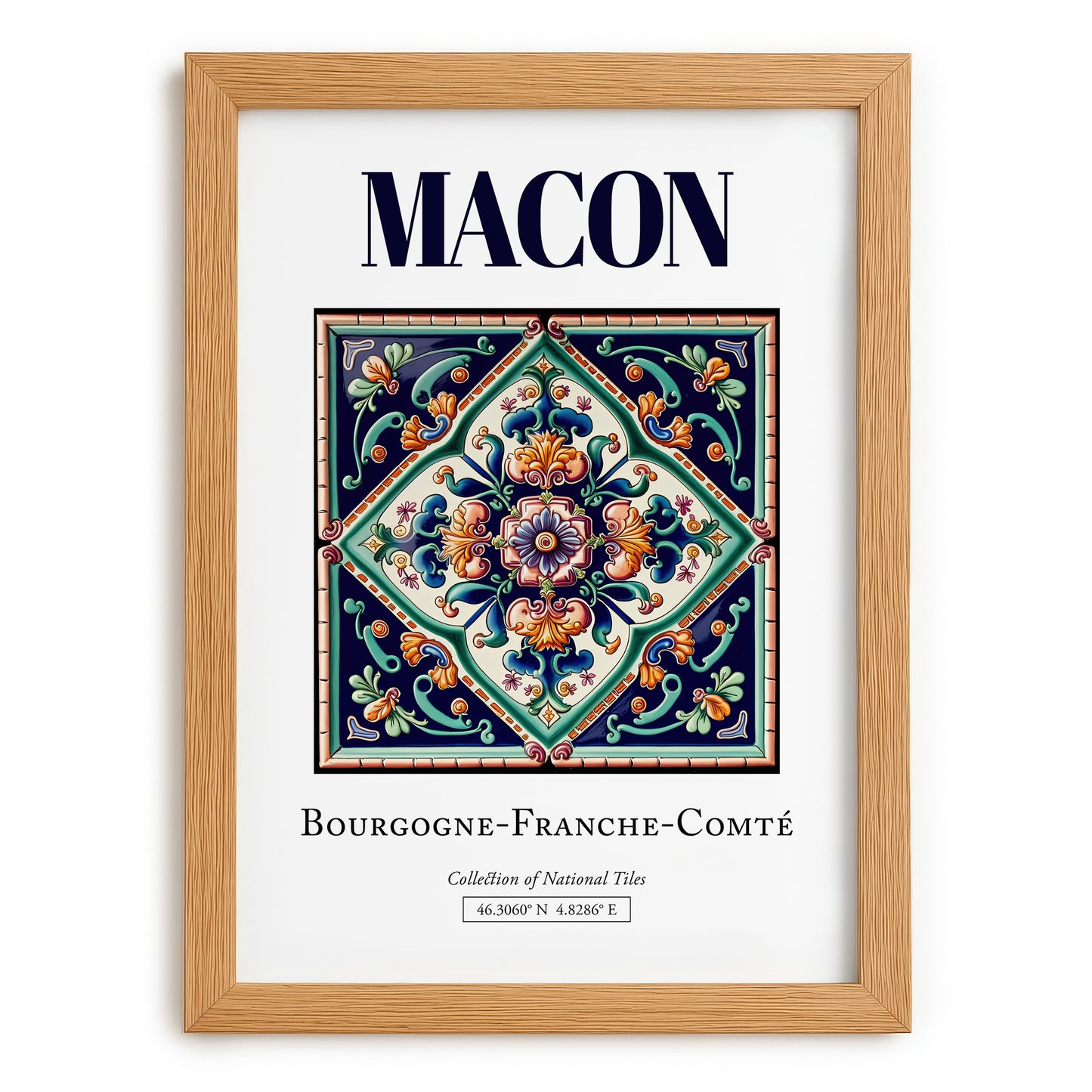 Macon, France – Travel Wall Decor, set in oak frame