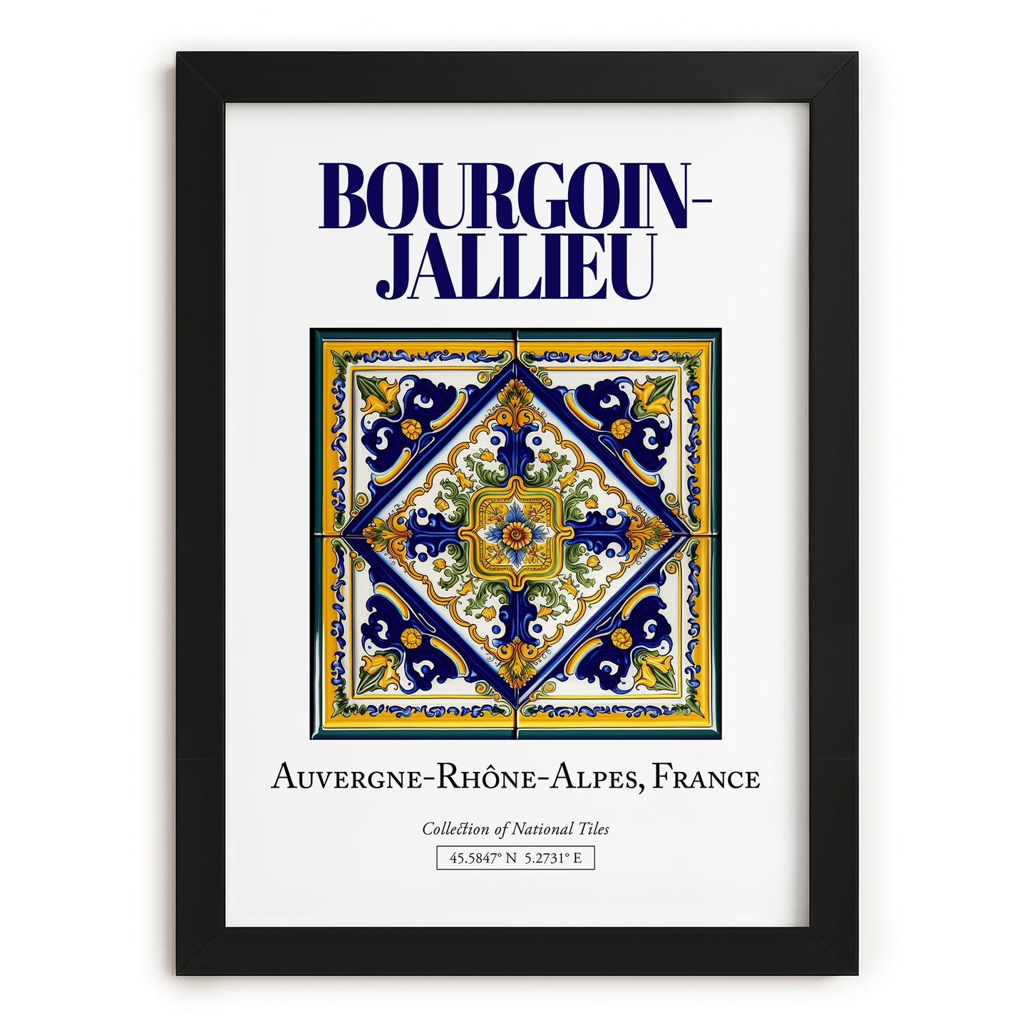 Bourgoin-Jallieu, France – Travel Poster, in sleek black frame