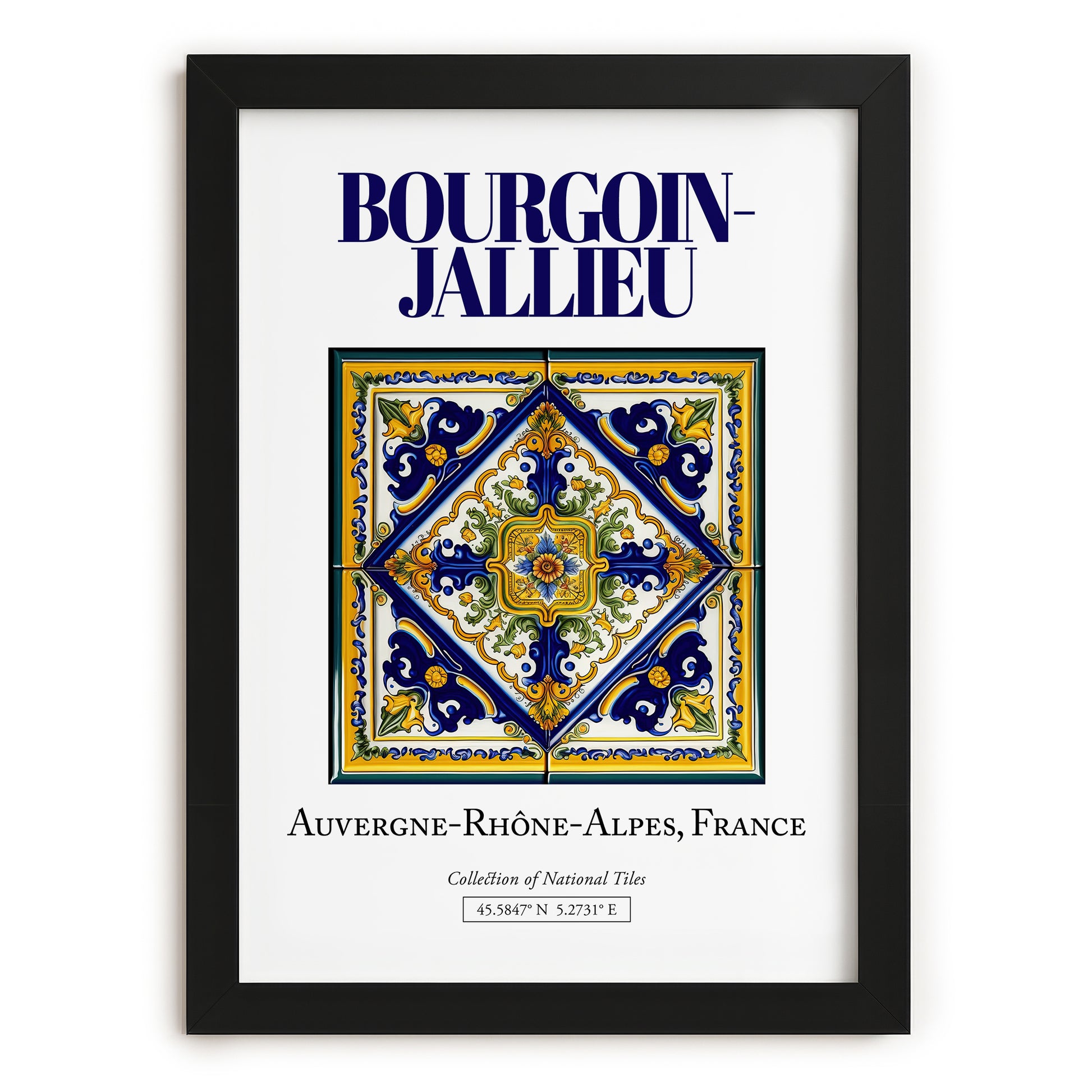 Bourgoin-Jallieu, France – Travel Poster, in sleek black frame