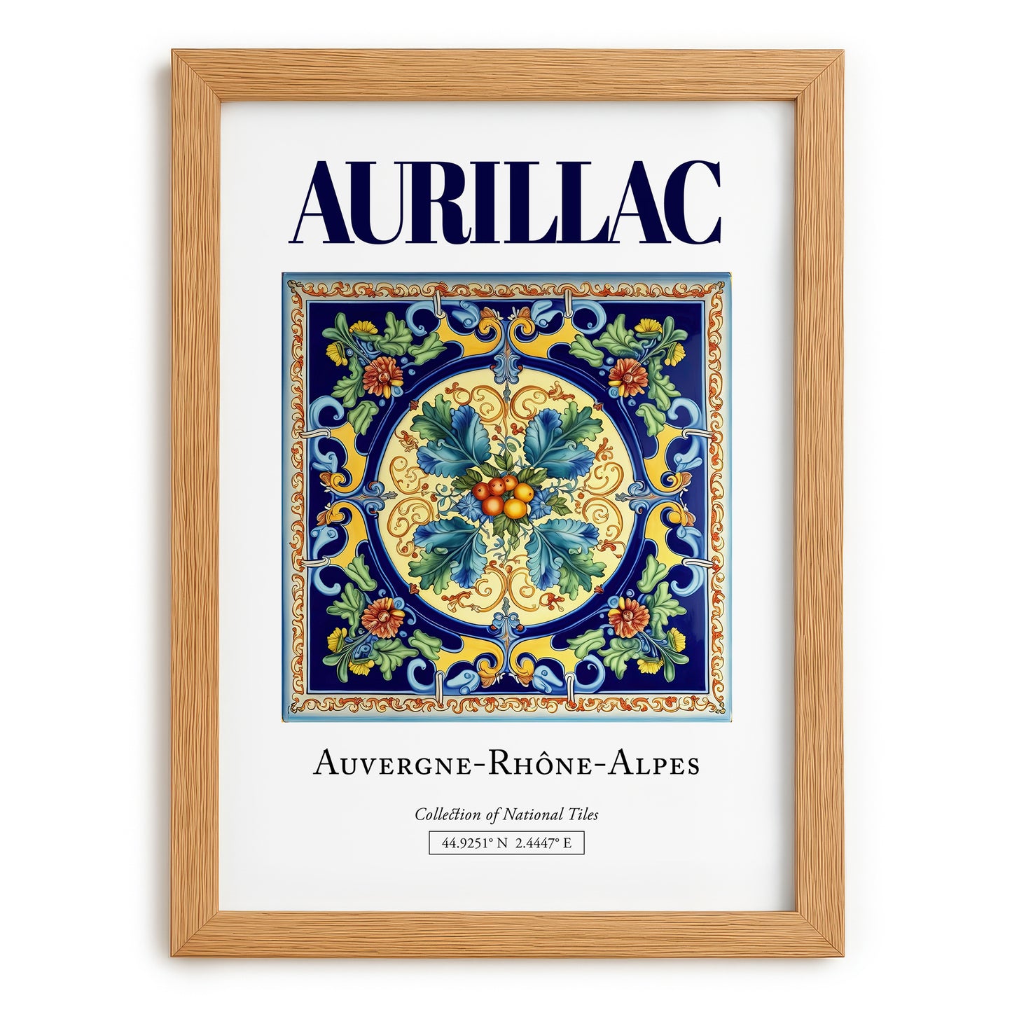 Aurillac, France – Travel Memories Wall Print, set in oak frame