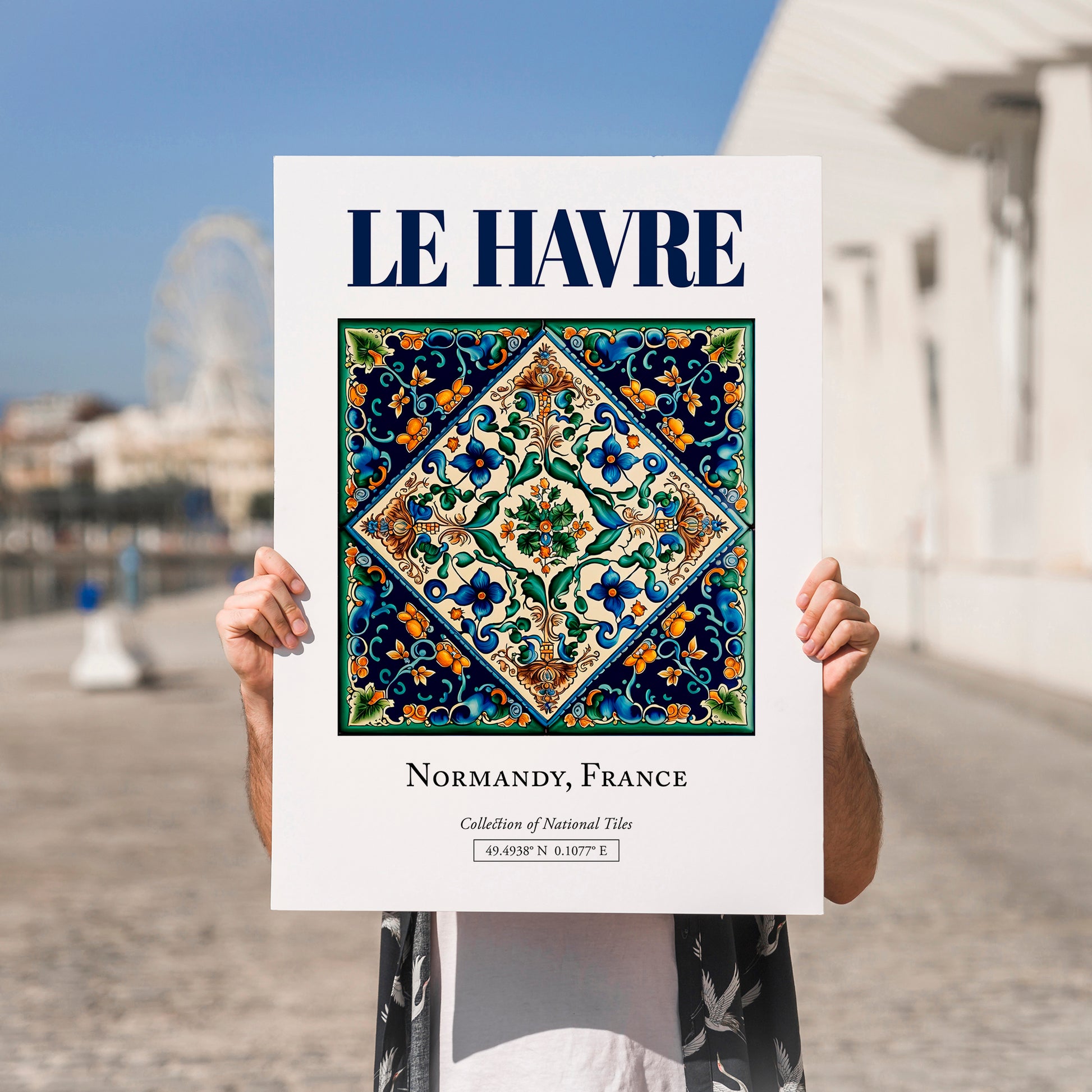 Le Havre, France – Travel Wall Decor, no-text version framed in wood
