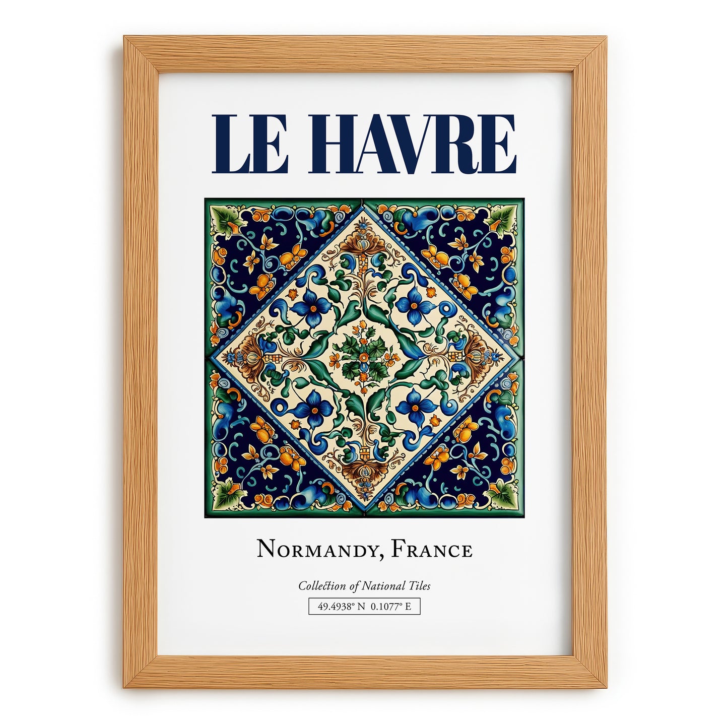 Le Havre, France – Travel Wall Decor, set in oak frame