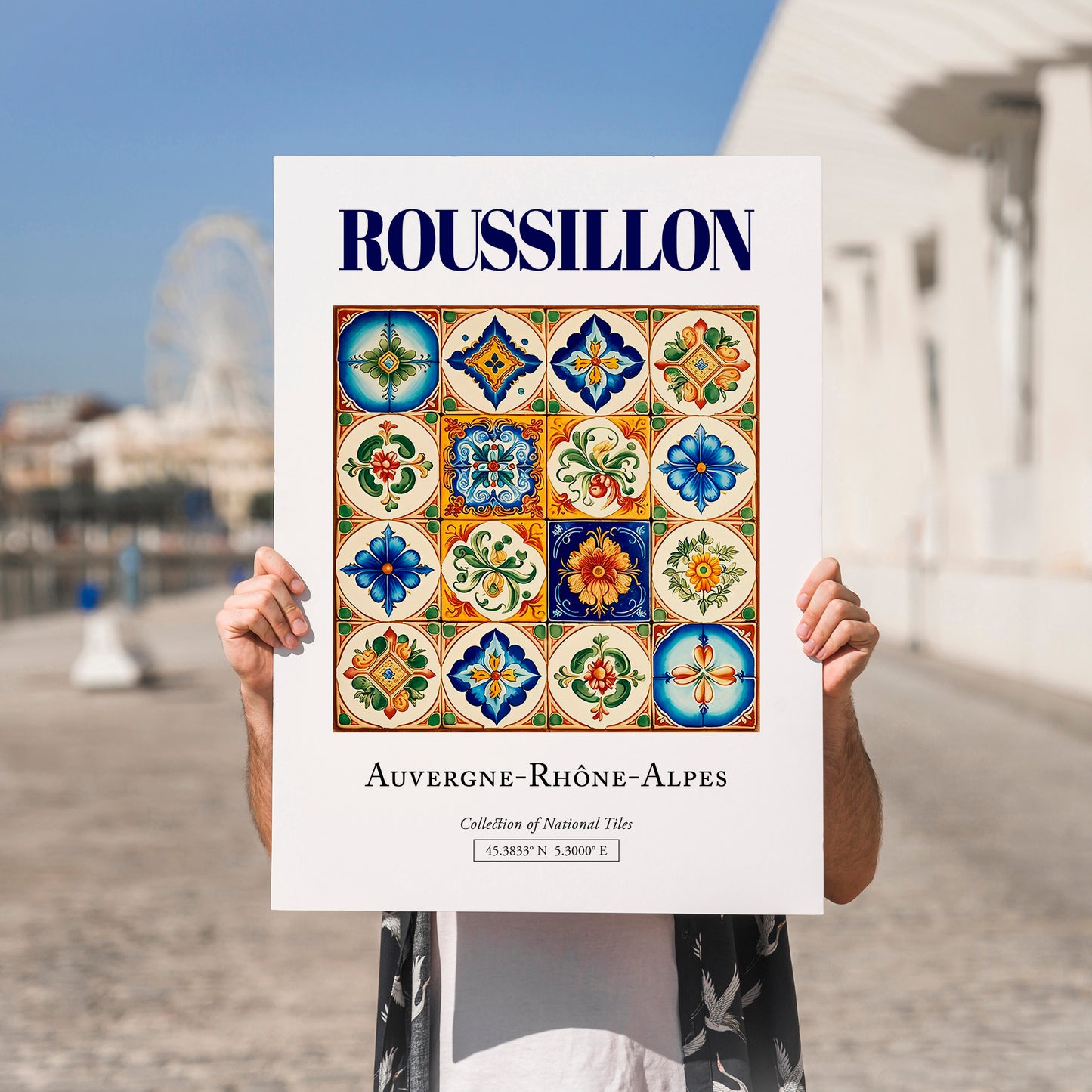 Roussillon, France – Travel Poster, no-text version framed in wood