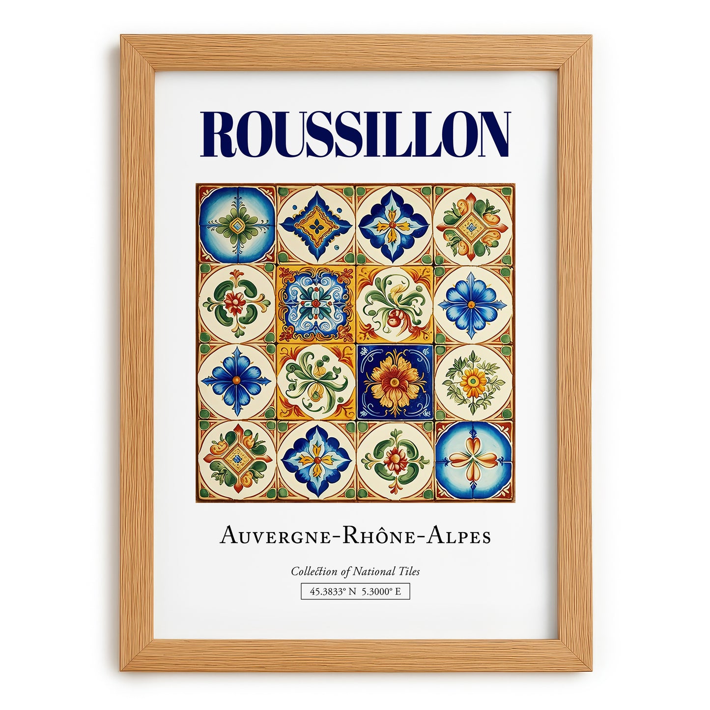 Roussillon, France – Travel Poster, set in oak frame