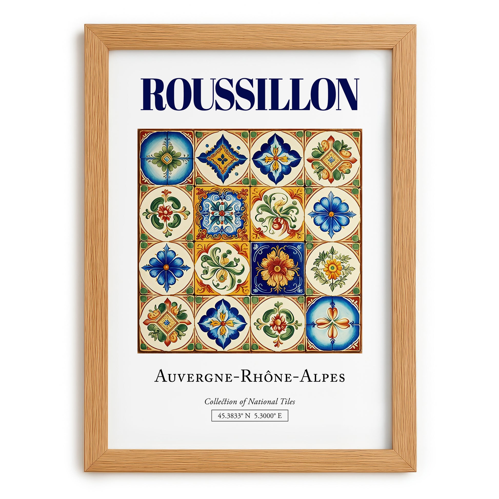 Roussillon, France – Travel Poster, set in oak frame