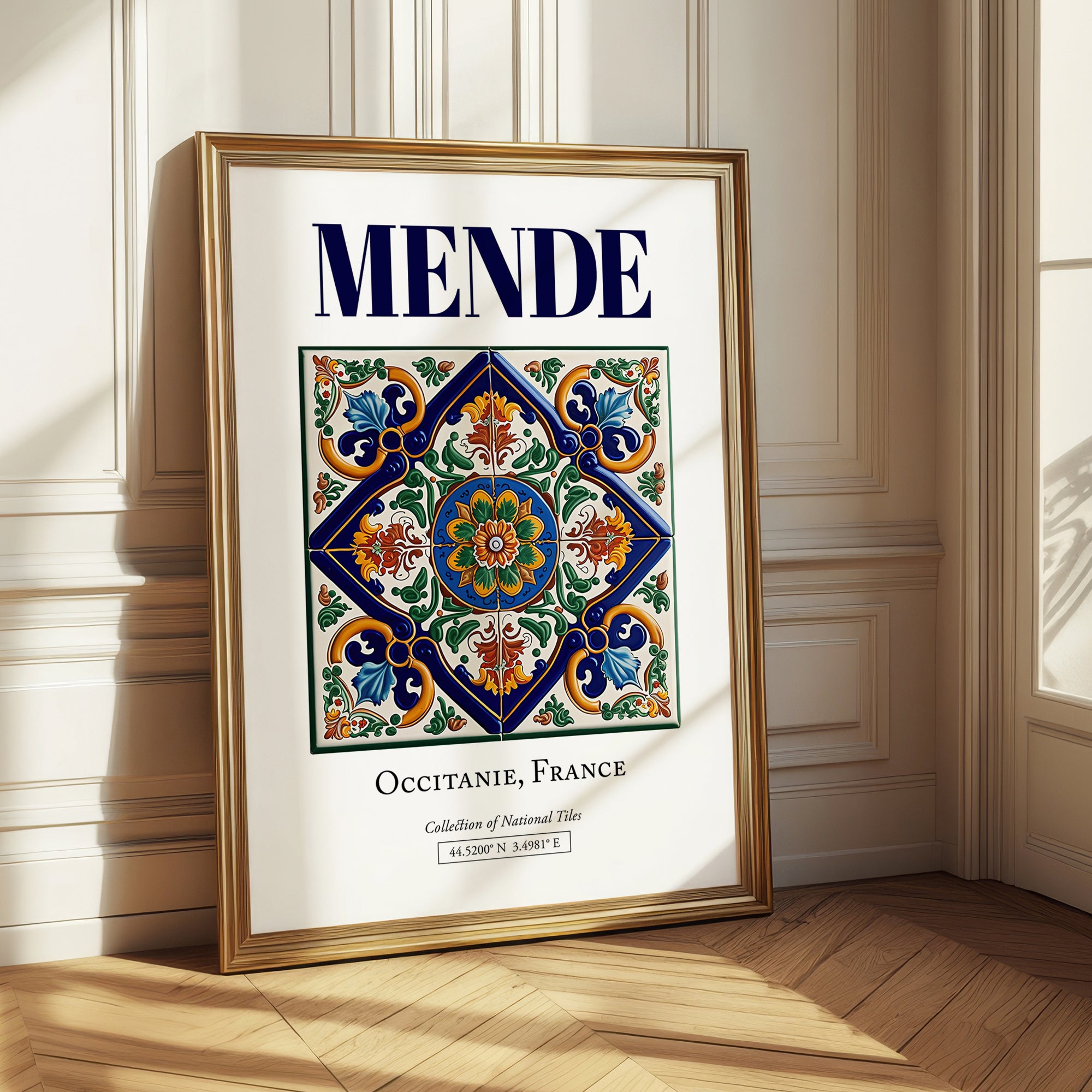 Mende, France – Retro Travel Poster, styled in a charming Paris street view
