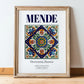 Mende, France – Retro Travel Poster, in wooden frame leaning on the floor