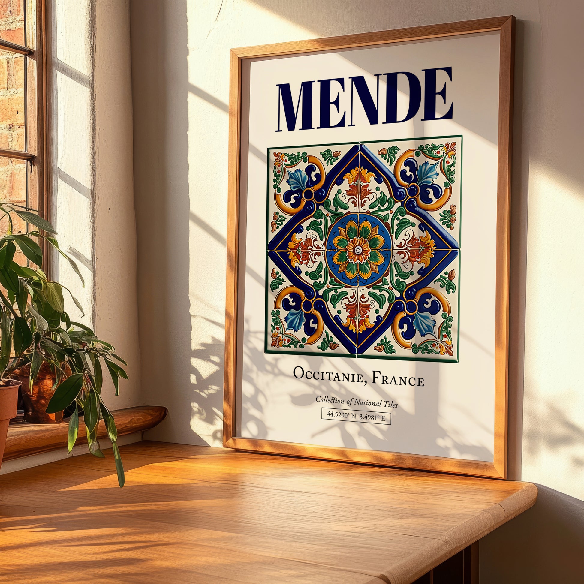 Mende, France – Retro Travel Poster, clean layout with no caption