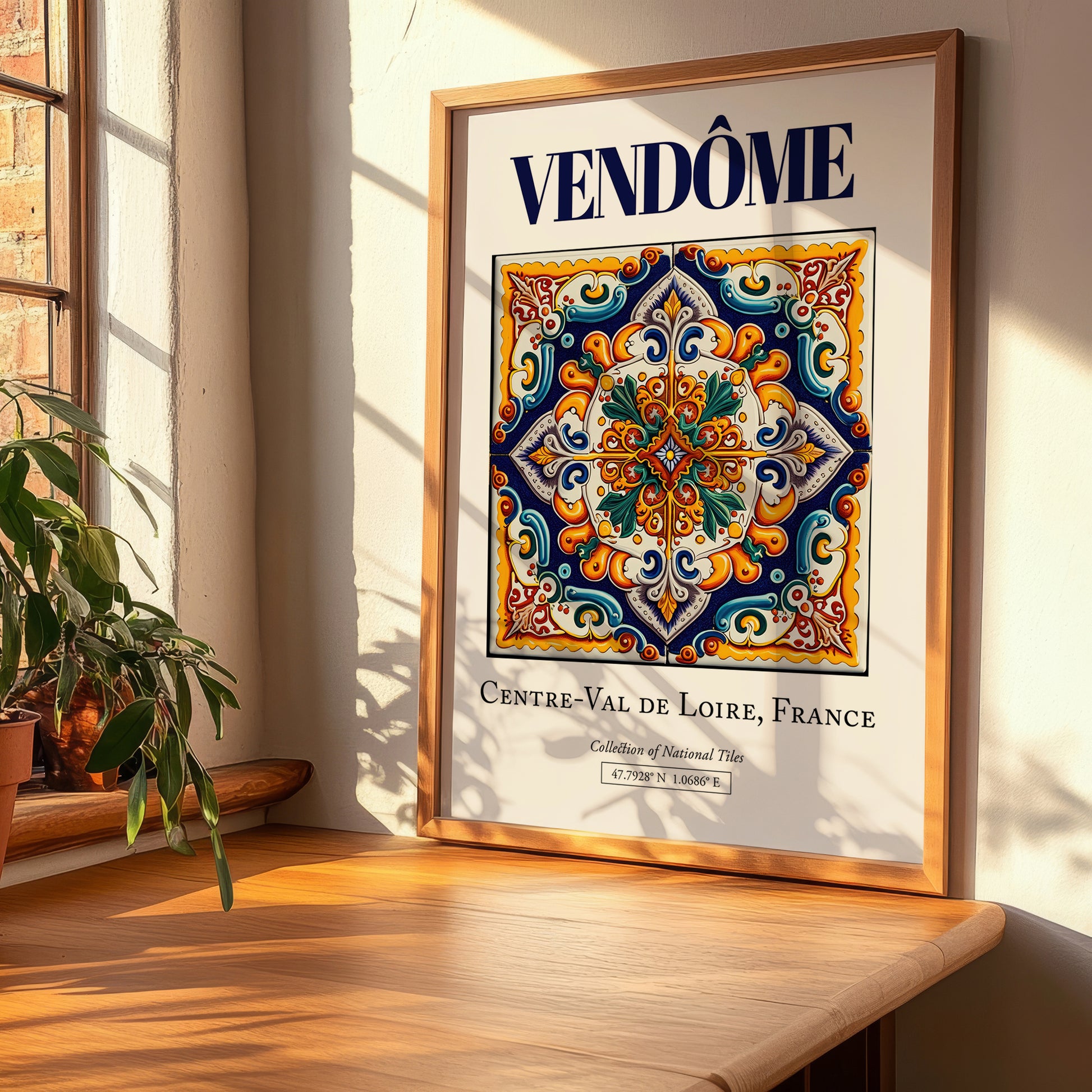 Vendôme, France – Travel Poster, clean layout with no caption