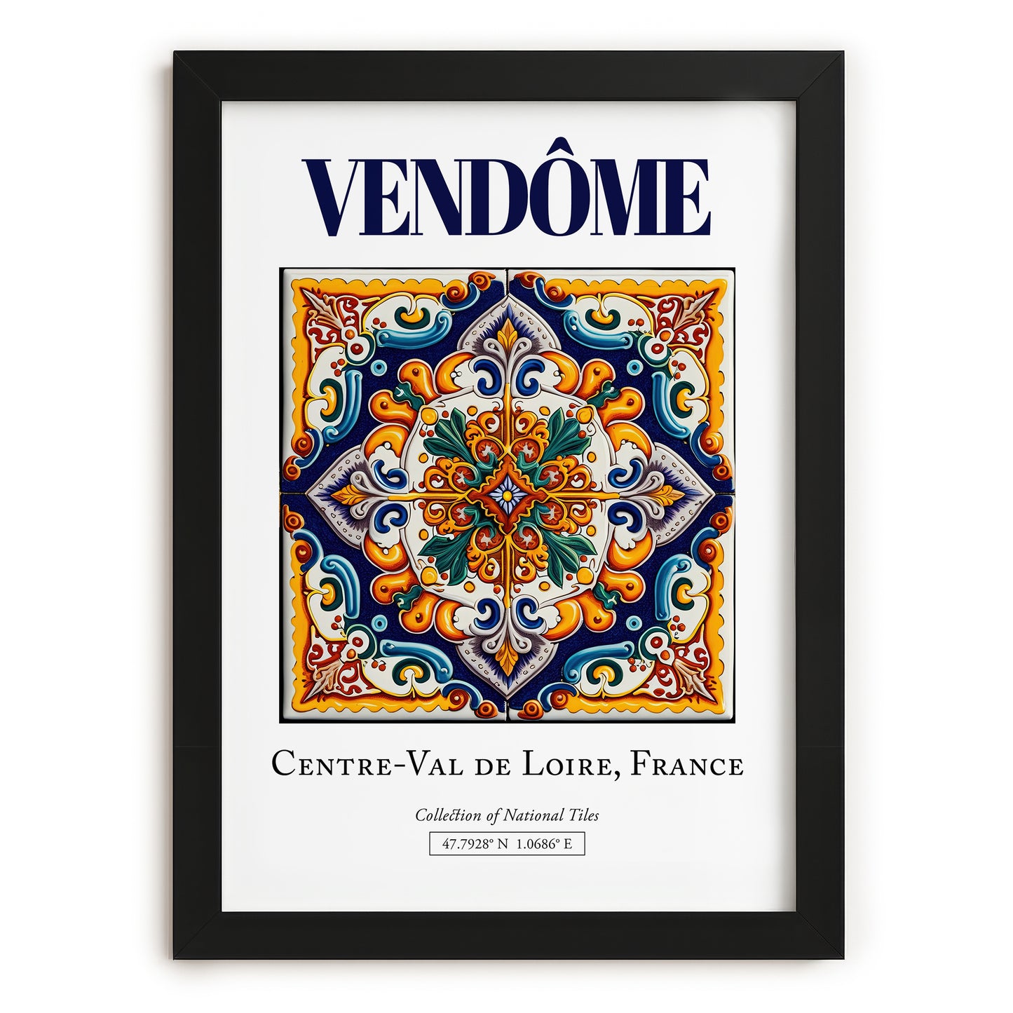 Vendôme, France – Travel Poster, in sleek black frame