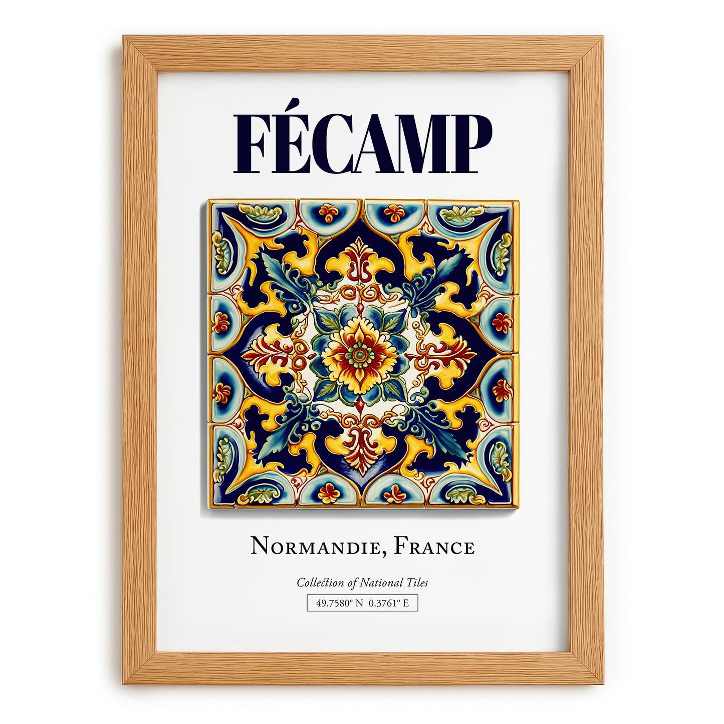 Fécamp, France – Away From Home Poster, set in oak frame