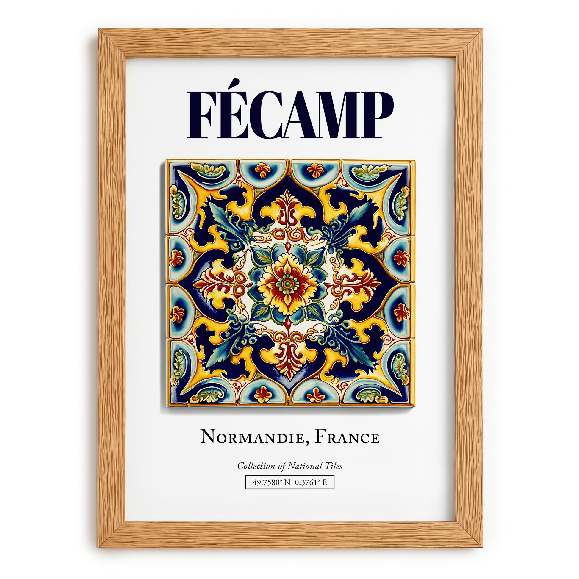 Fécamp, France – Away From Home Poster, set in oak frame