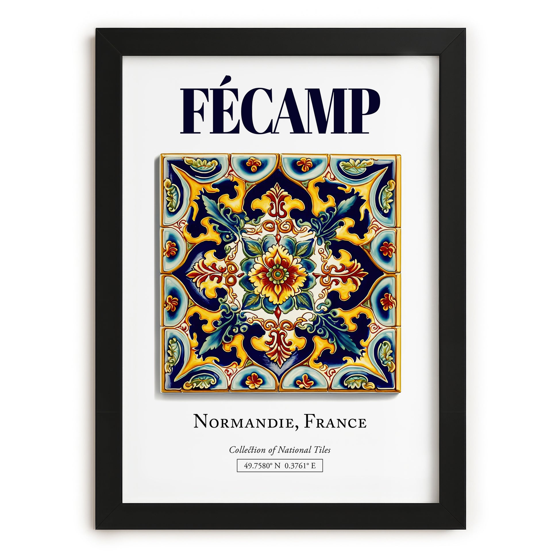 Fécamp, France – Away From Home Poster, in sleek black frame