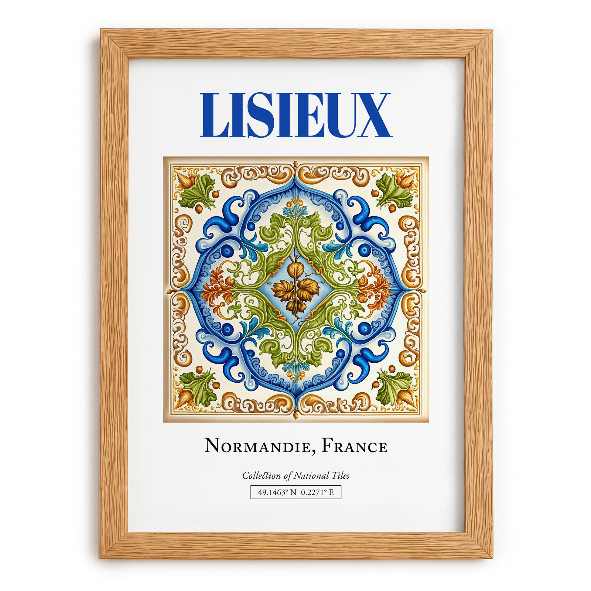 Lisieux, France – Travel Wall Decor, set in oak frame