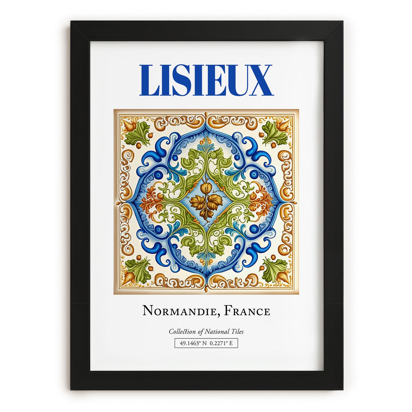 Lisieux, France – Travel Wall Decor, in sleek black frame