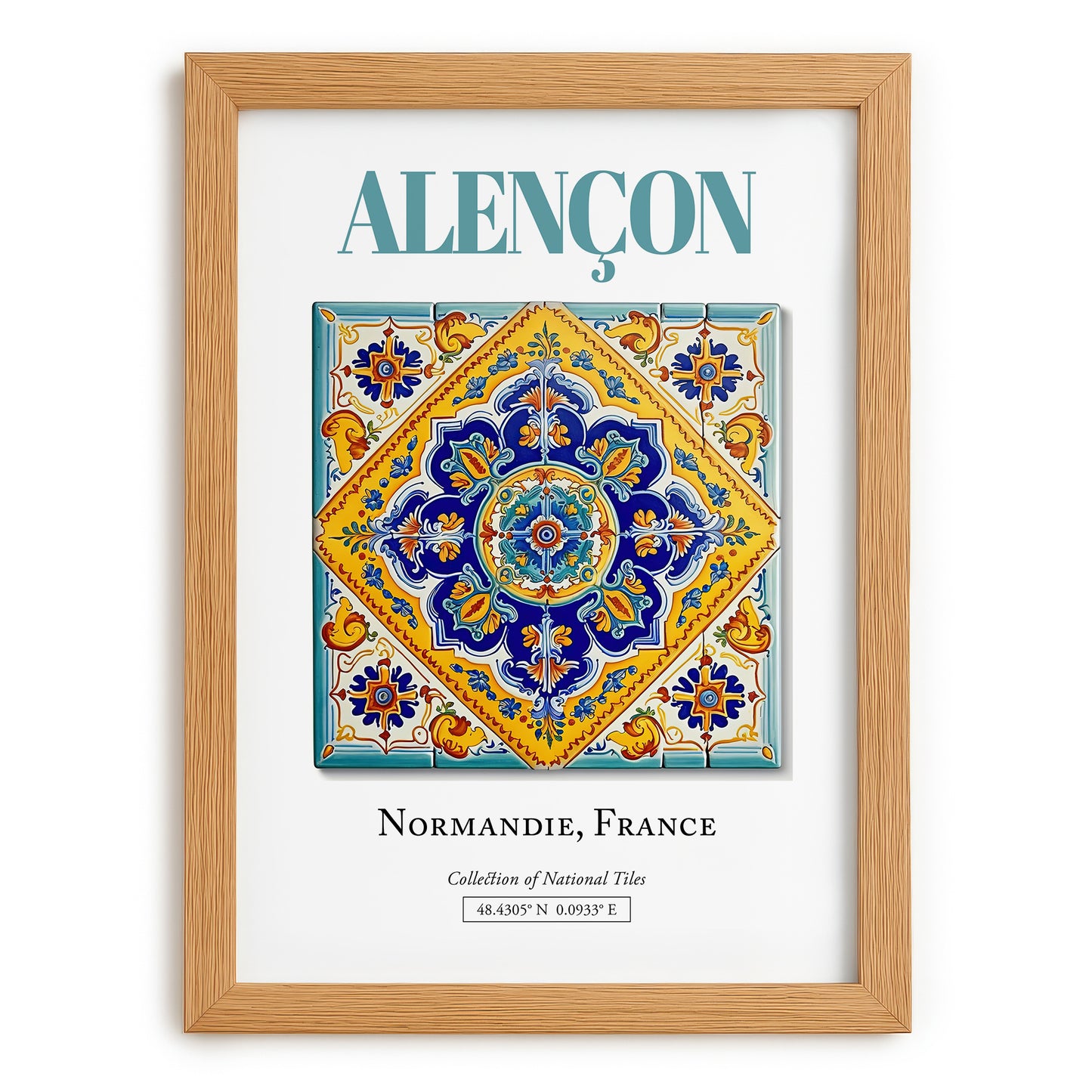 Alençon, France – Travel Poster, set in oak frame