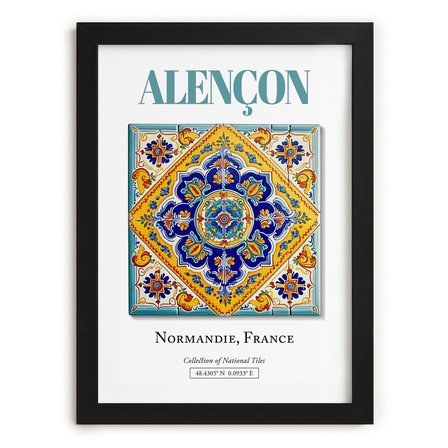 Alençon, France – Travel Poster, in sleek black frame