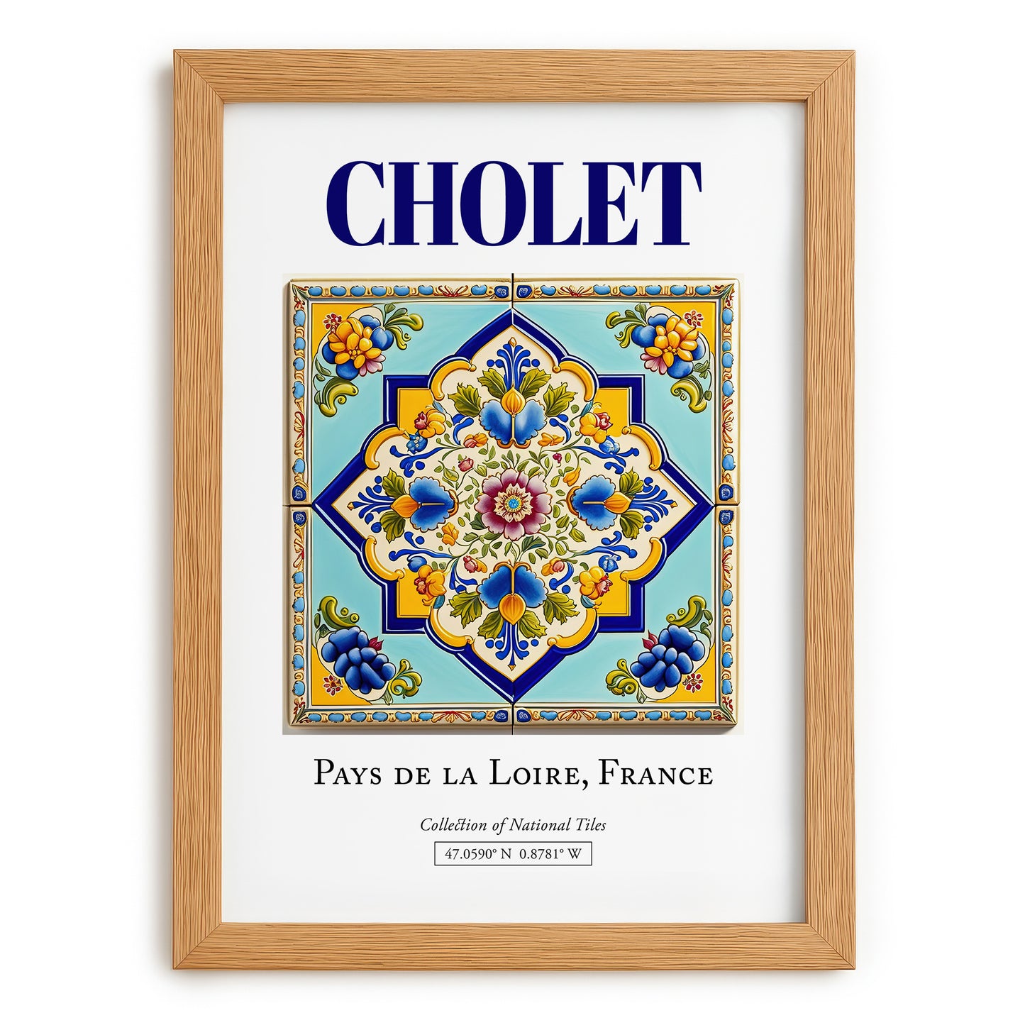 Cholet, France – Travel Wall Decor, set in oak frame